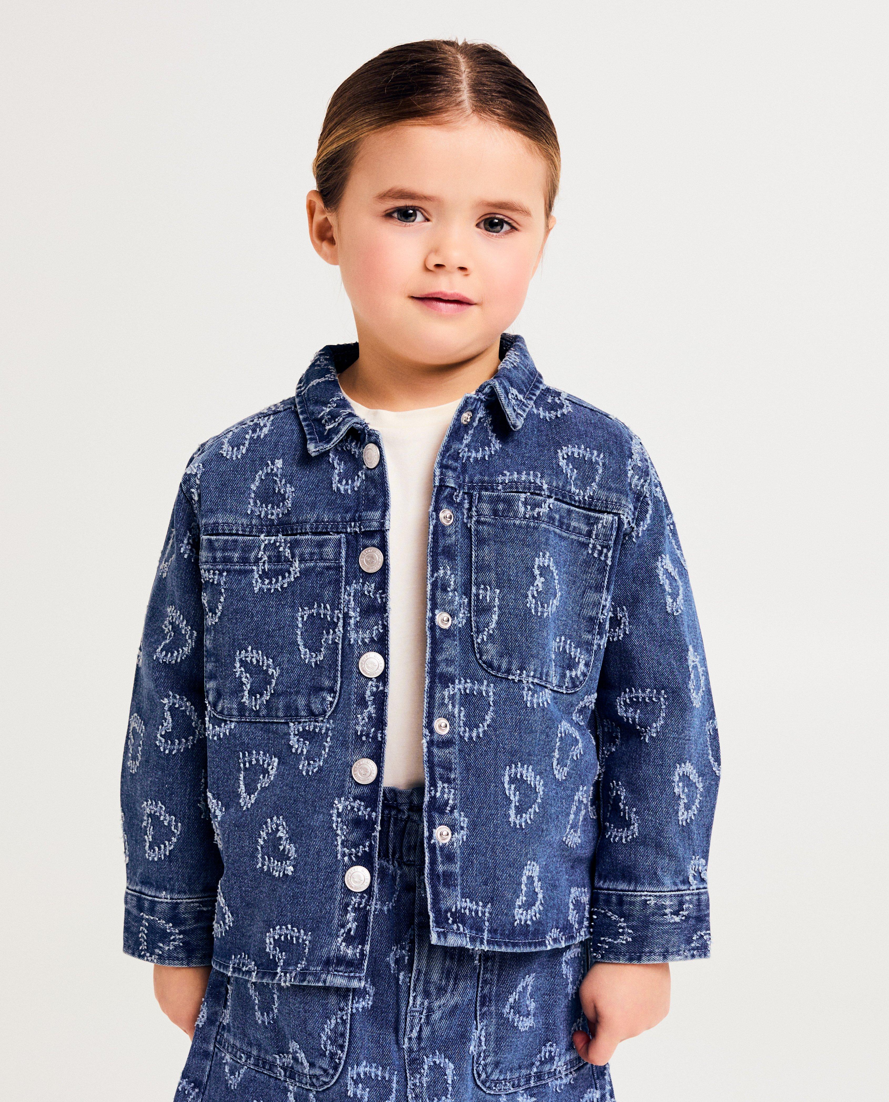 Chemises - Veste en jeans à motif à petits cœurs, oversized fit, 92-134