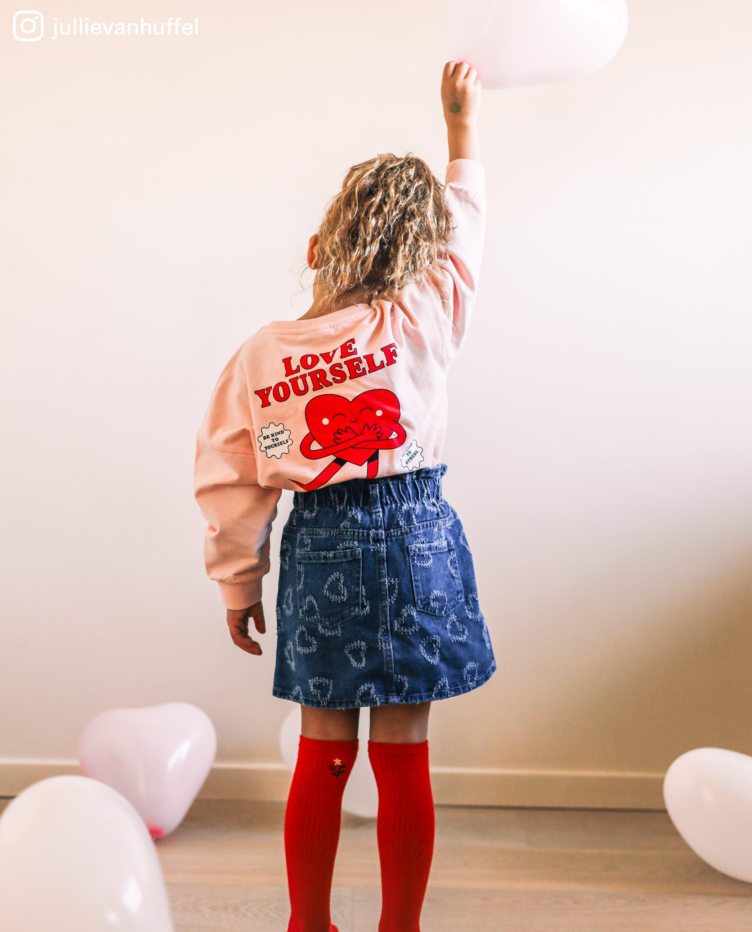 Jupe en jeans à motif à petits cœurs - null - Milla Star