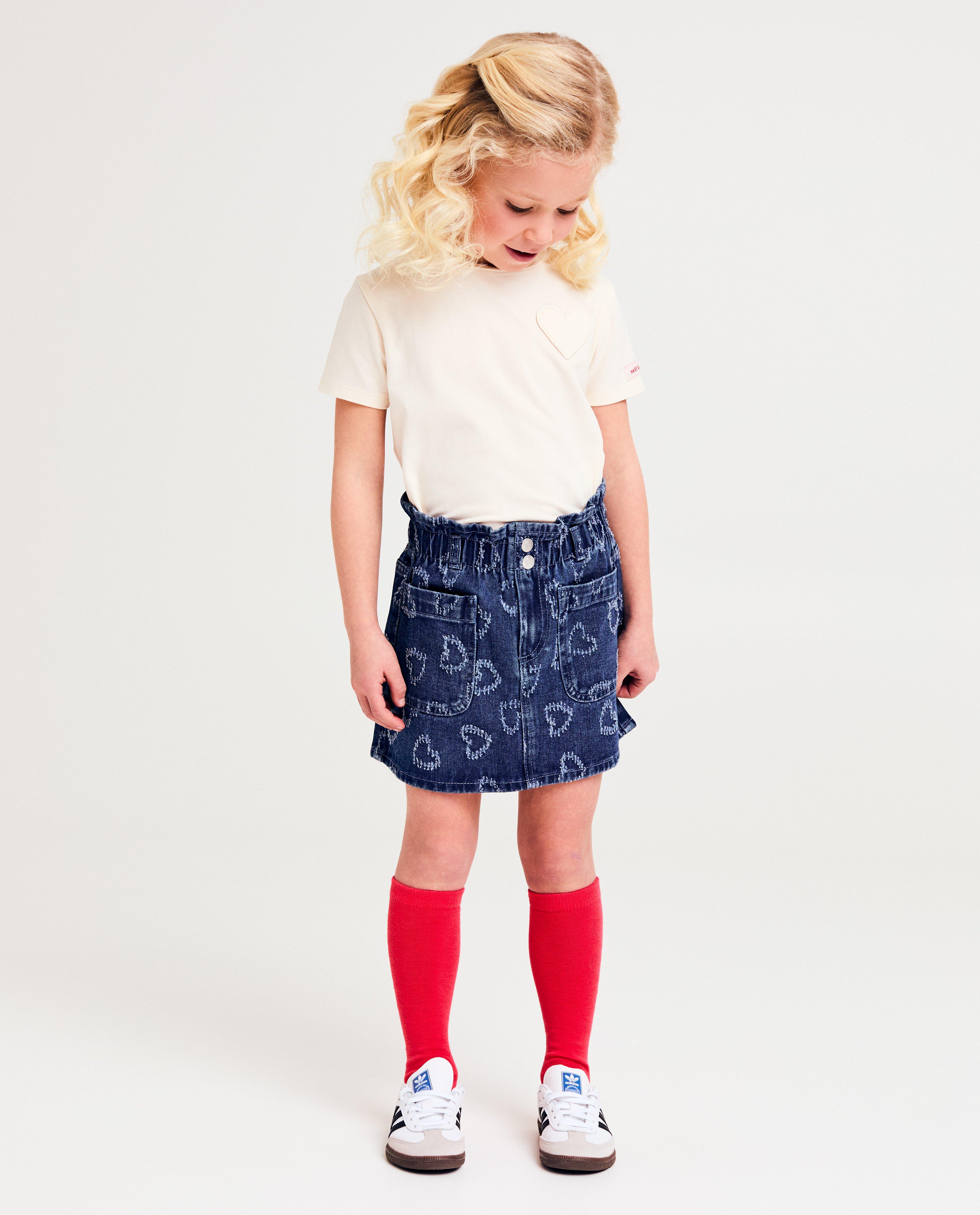 Jupes - Jupe en jeans à motif à petits cœurs