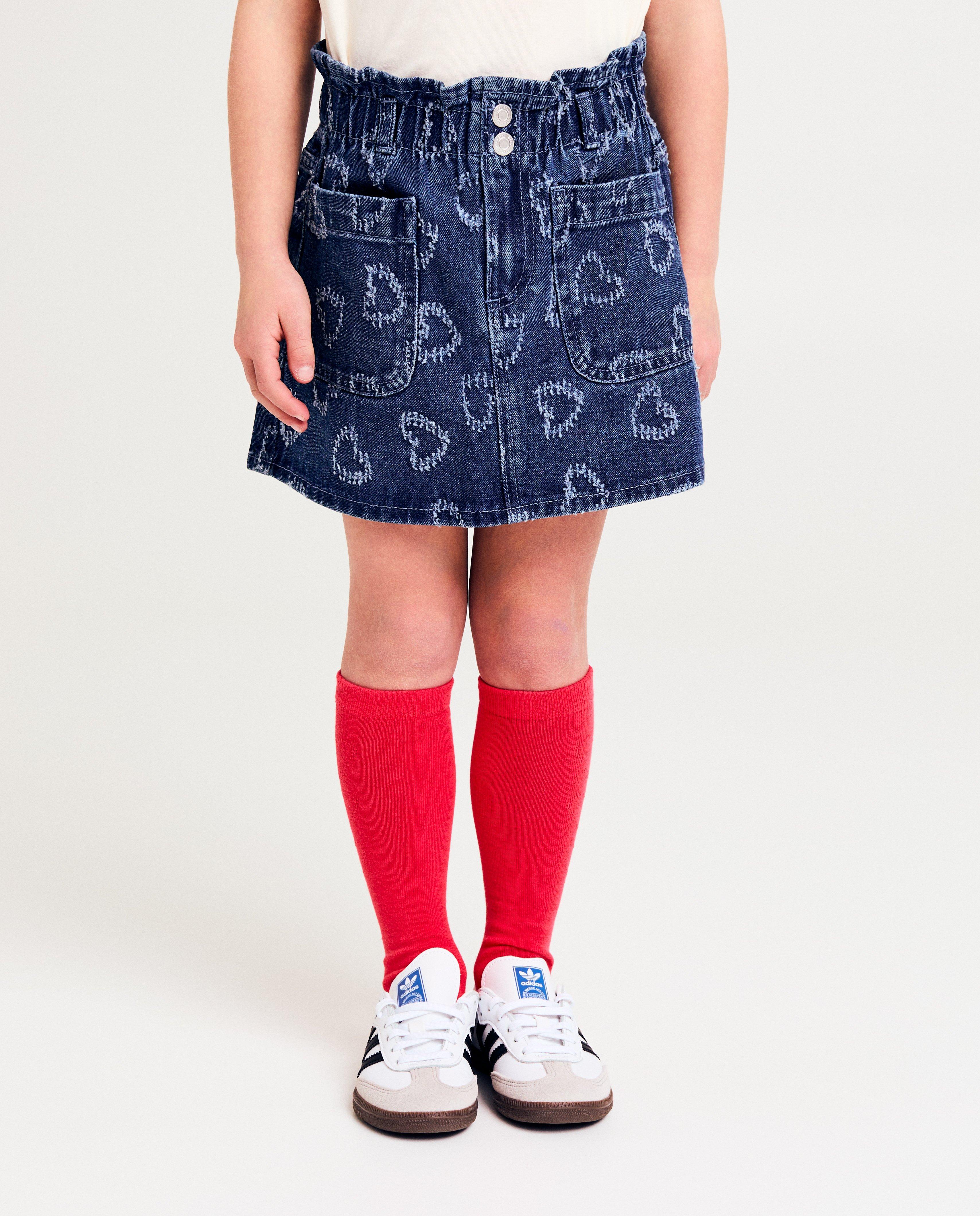 Jupes - Jupe en jeans à motif à petits cœurs