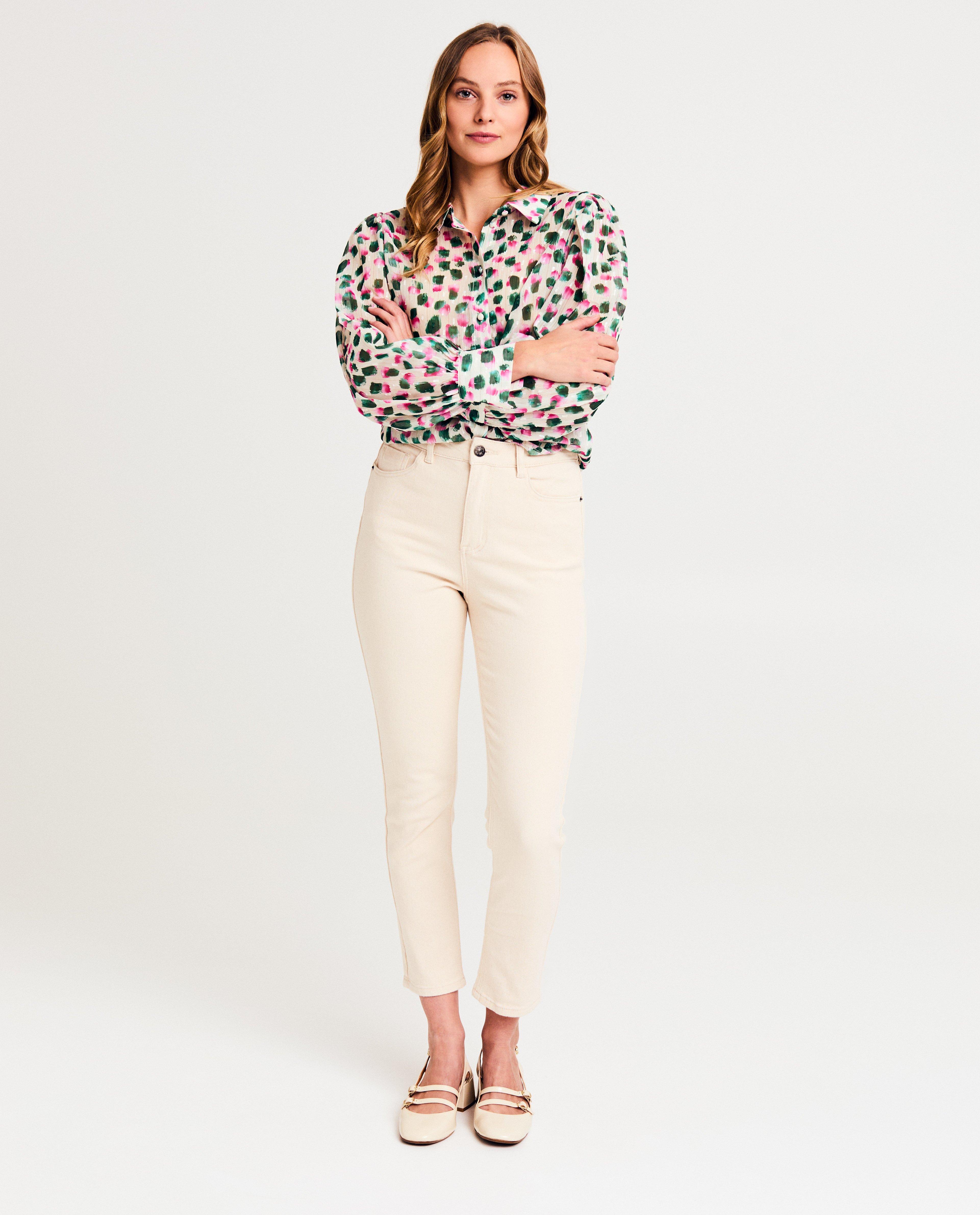 Beige broek, straight fit - null - Peppercorn