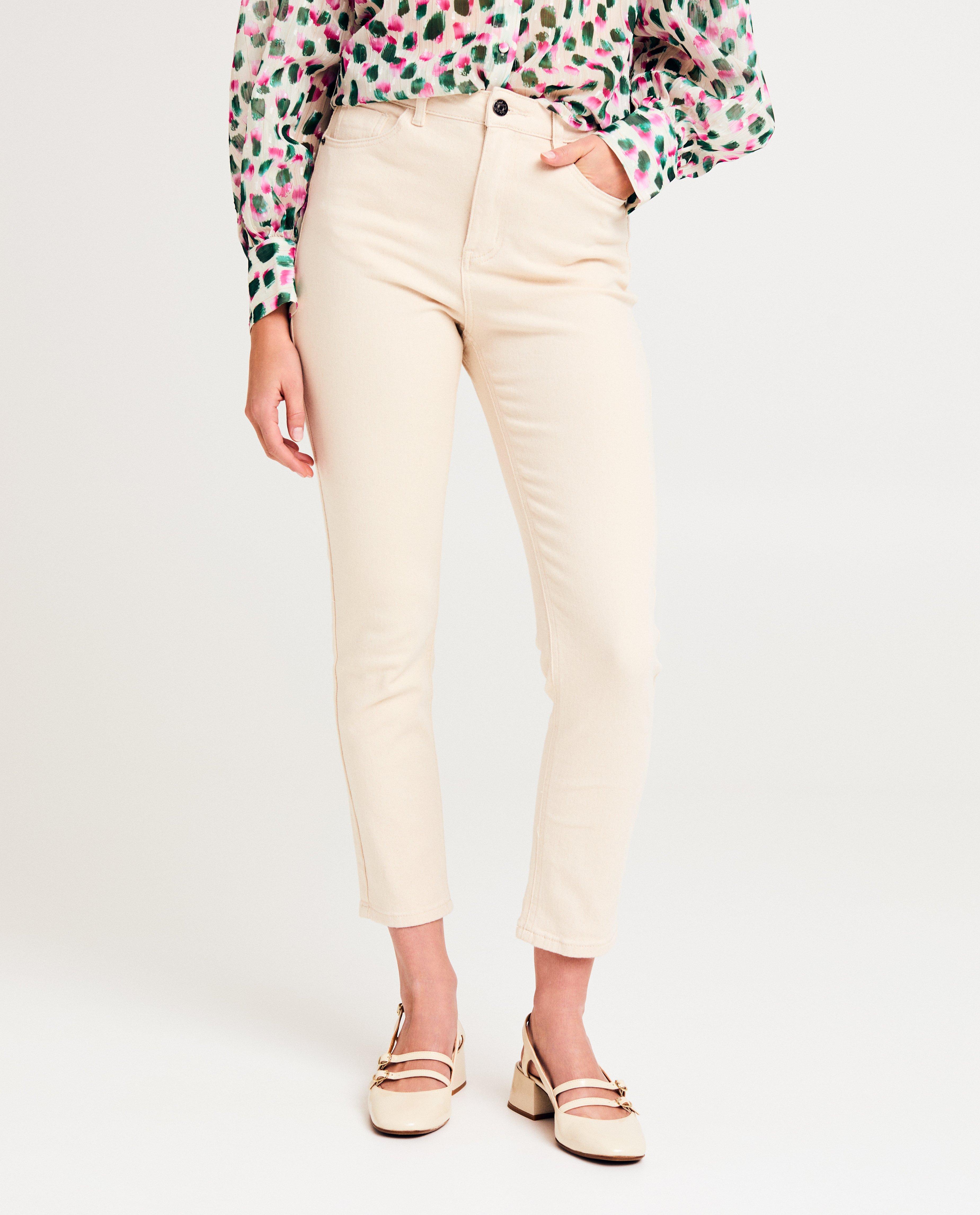 Jeans - Beige broek, straight fit