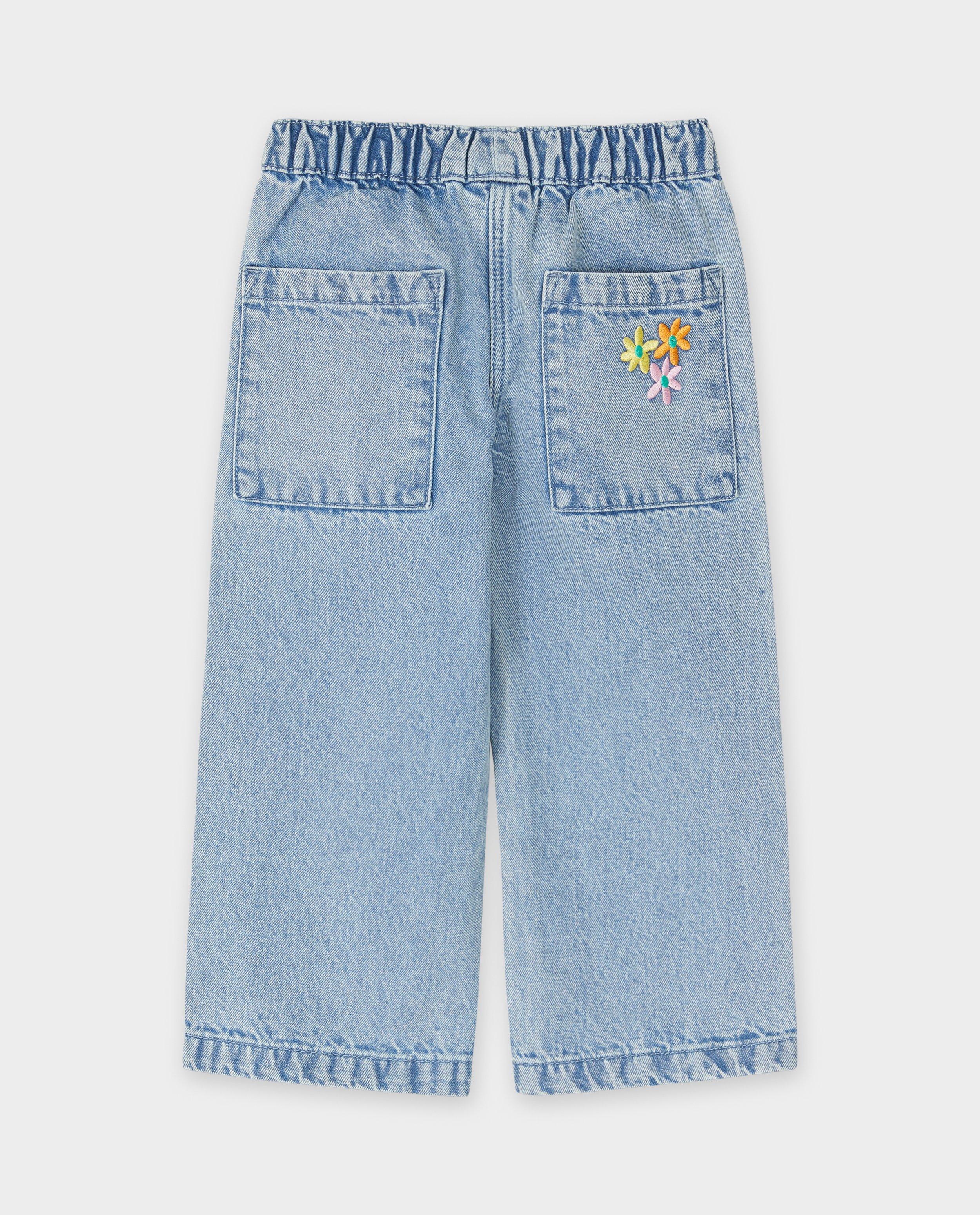 Jeans - Jeans met geborduurde bloemen, straight fit