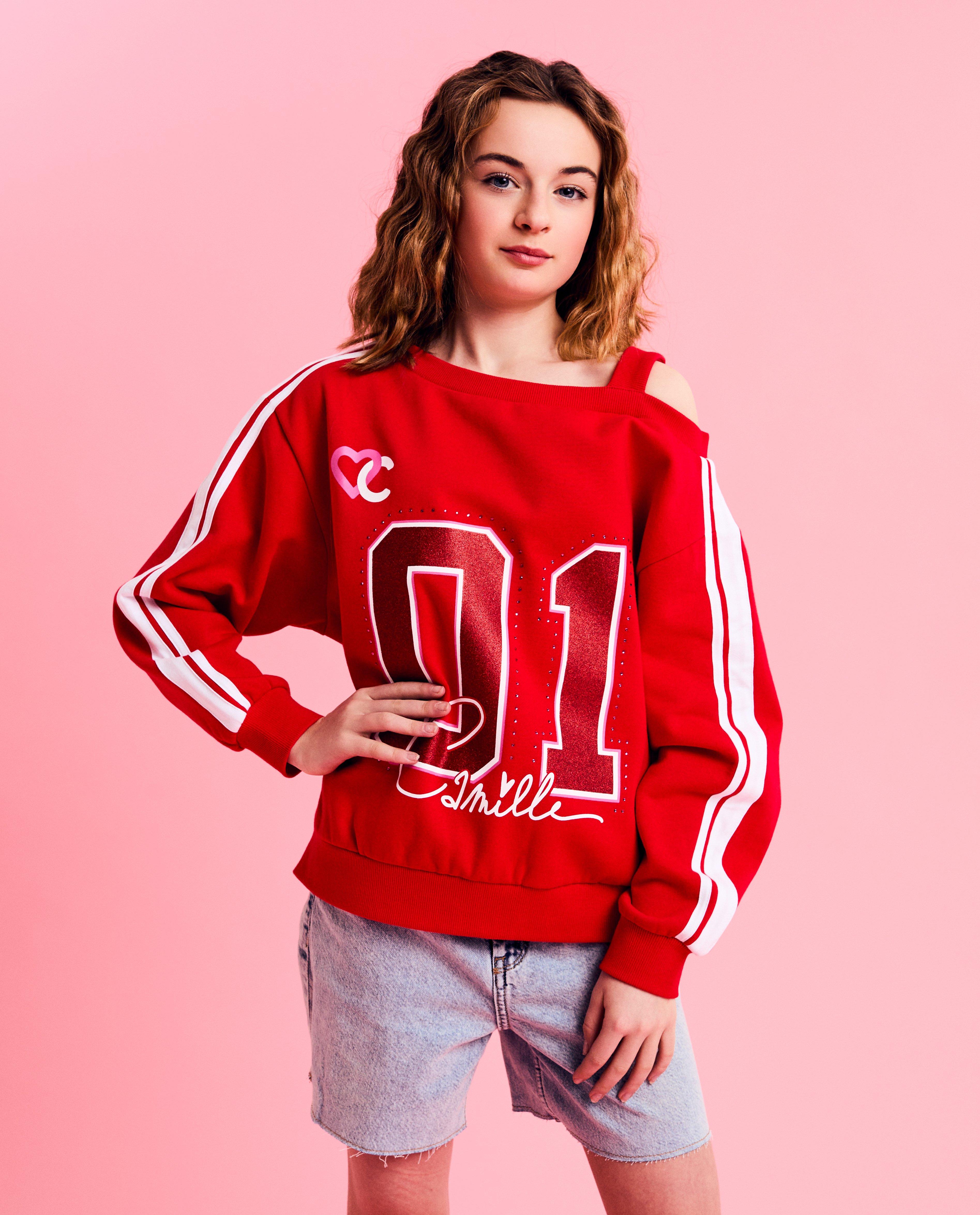 Sweater met lage schouder, 6-14 jaar