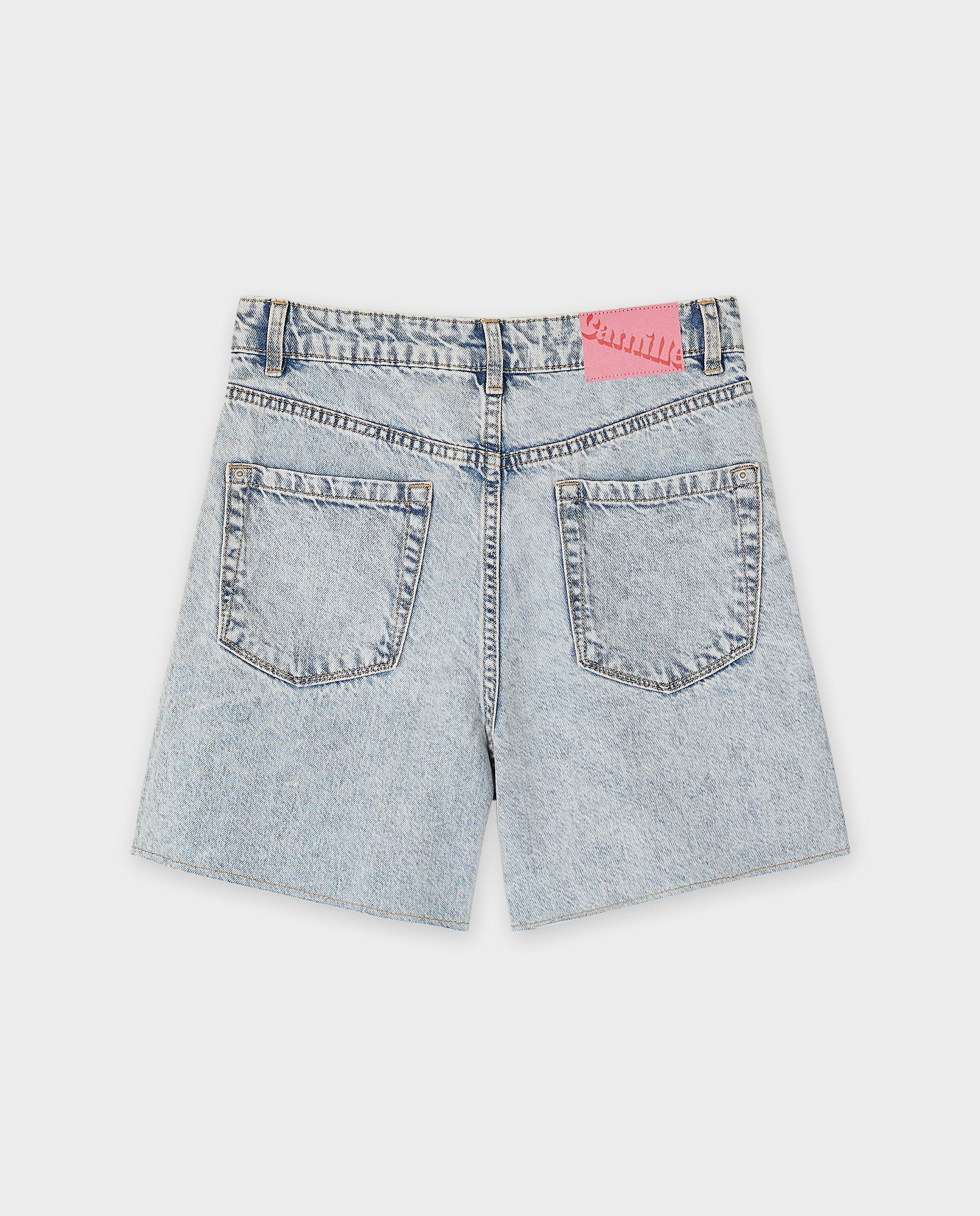 Jeans - Jeansshort met rafels, wide fit, 6-14 jaar