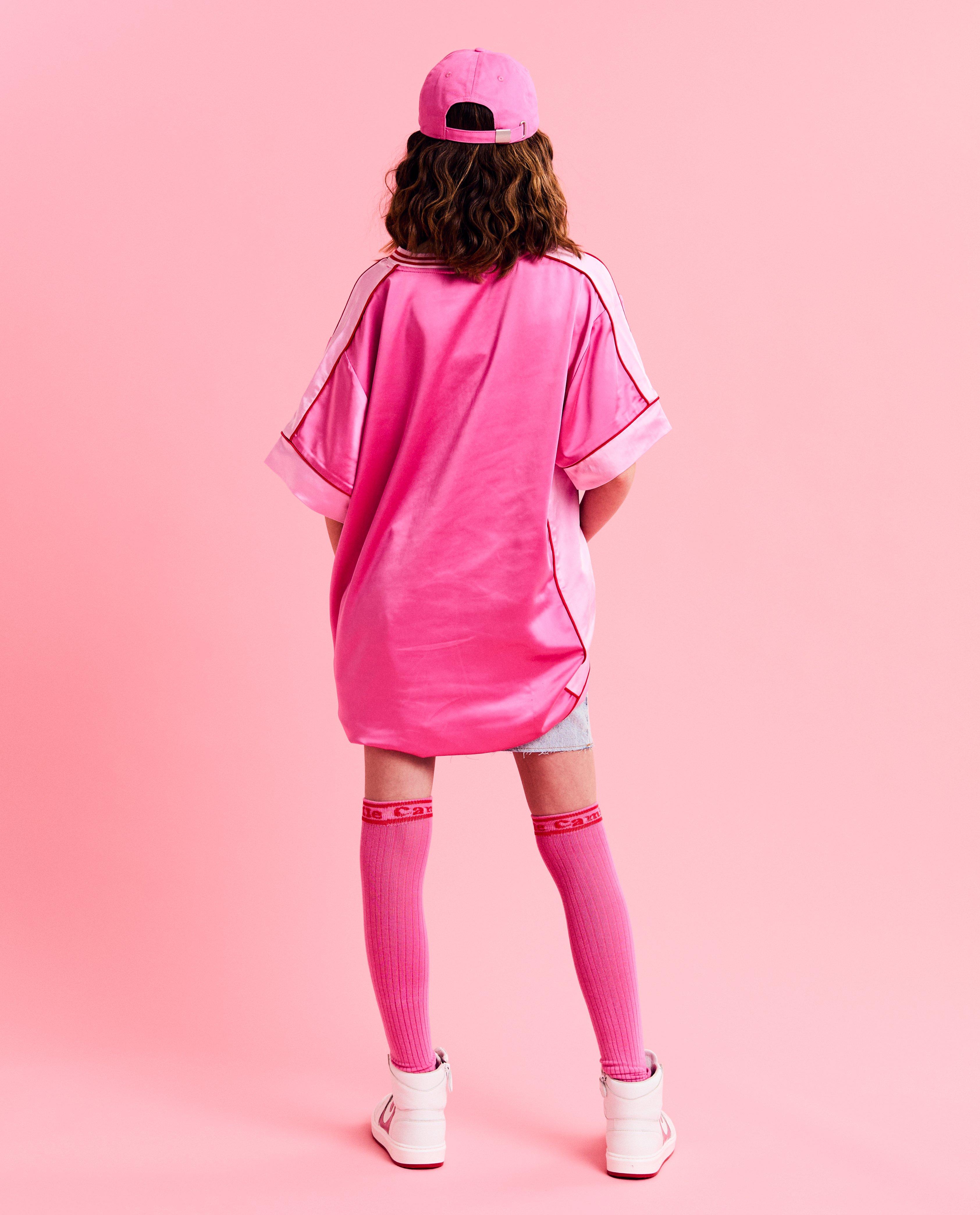Kleedjes - Satijnen jurk met opschrift, 6-14 jaar