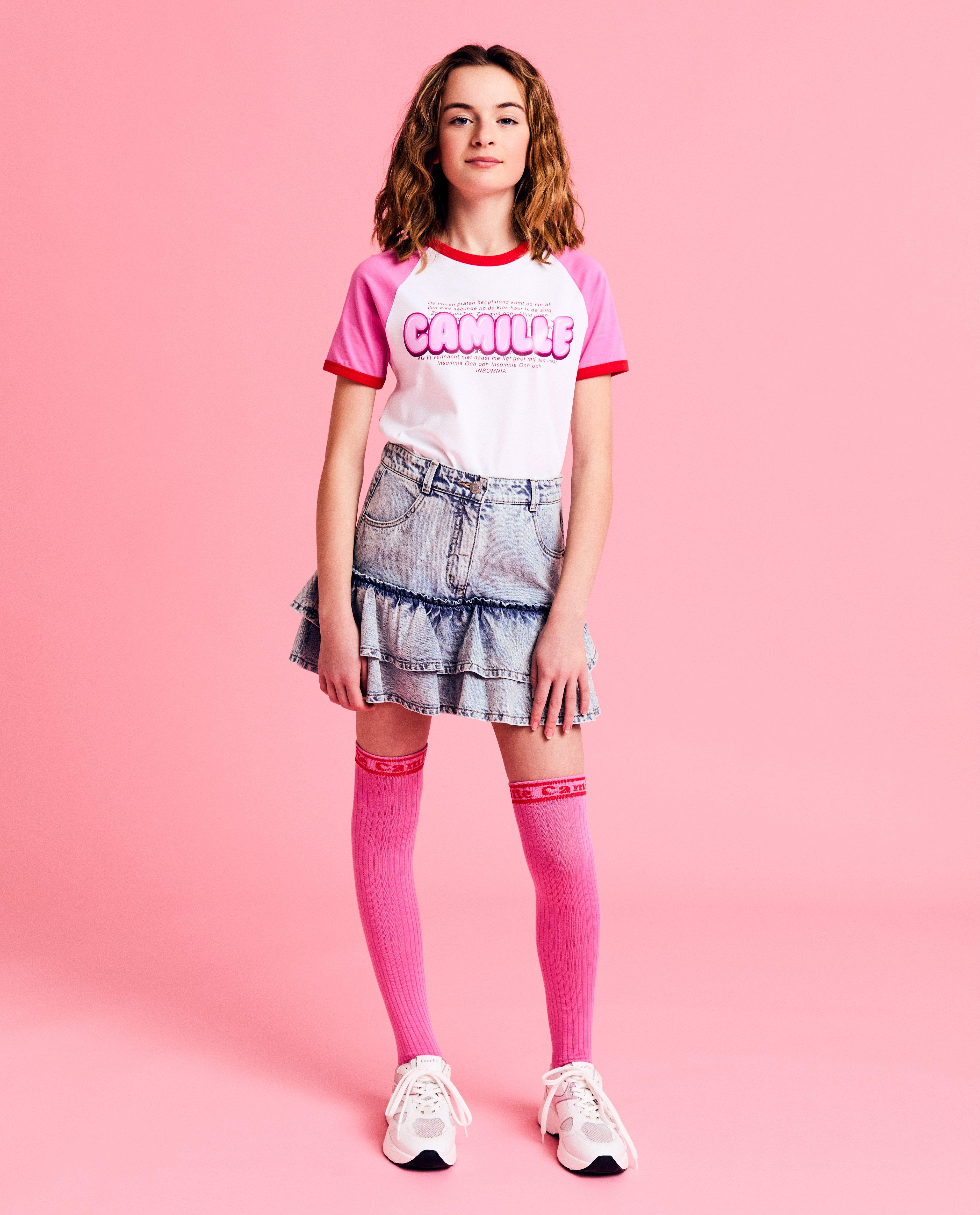 Jupe en jeans à volants, 6-14 ans