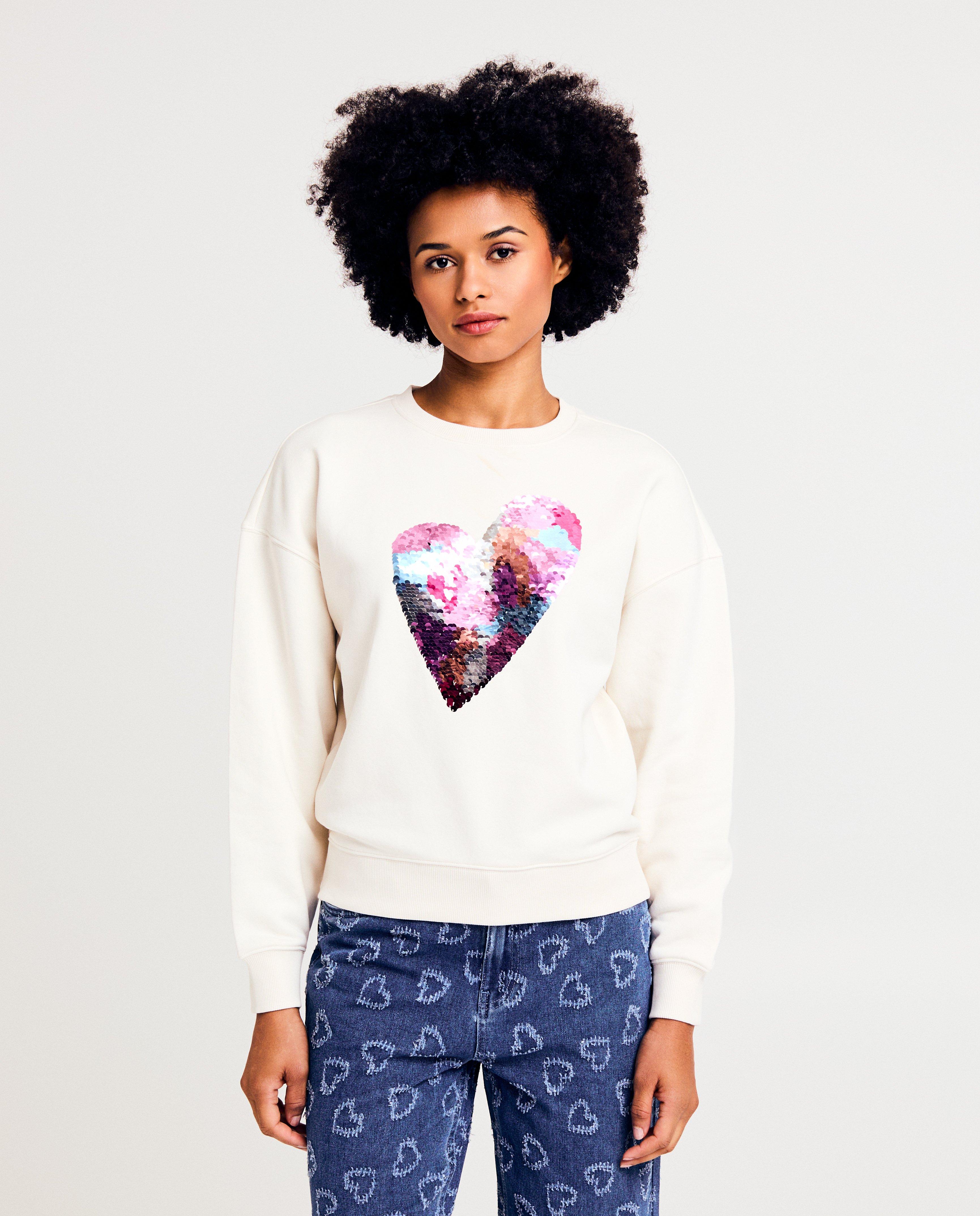 Sweater met hart van pailletjes - null - Sora