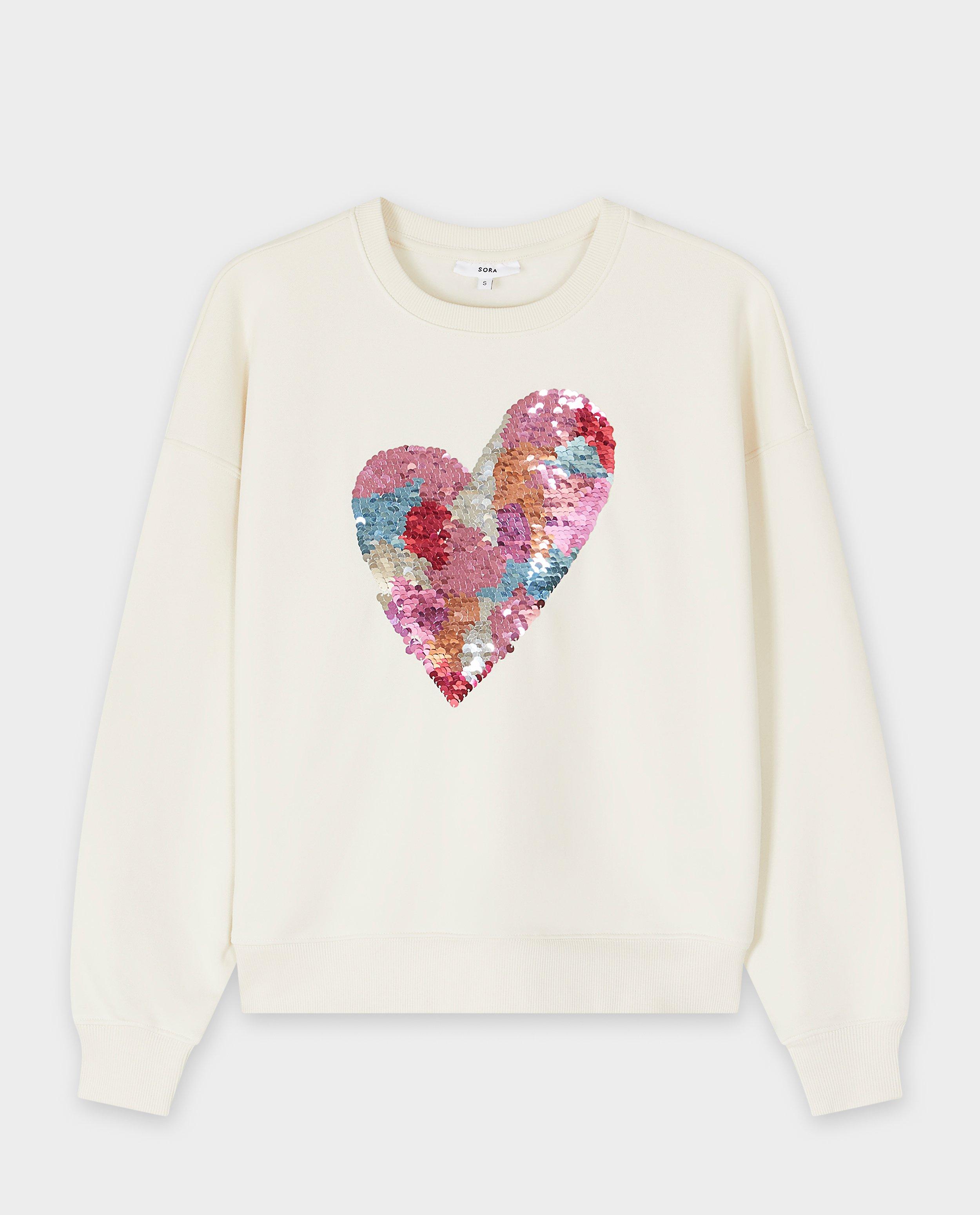 Sweaters - Sweater met hart van pailletjes