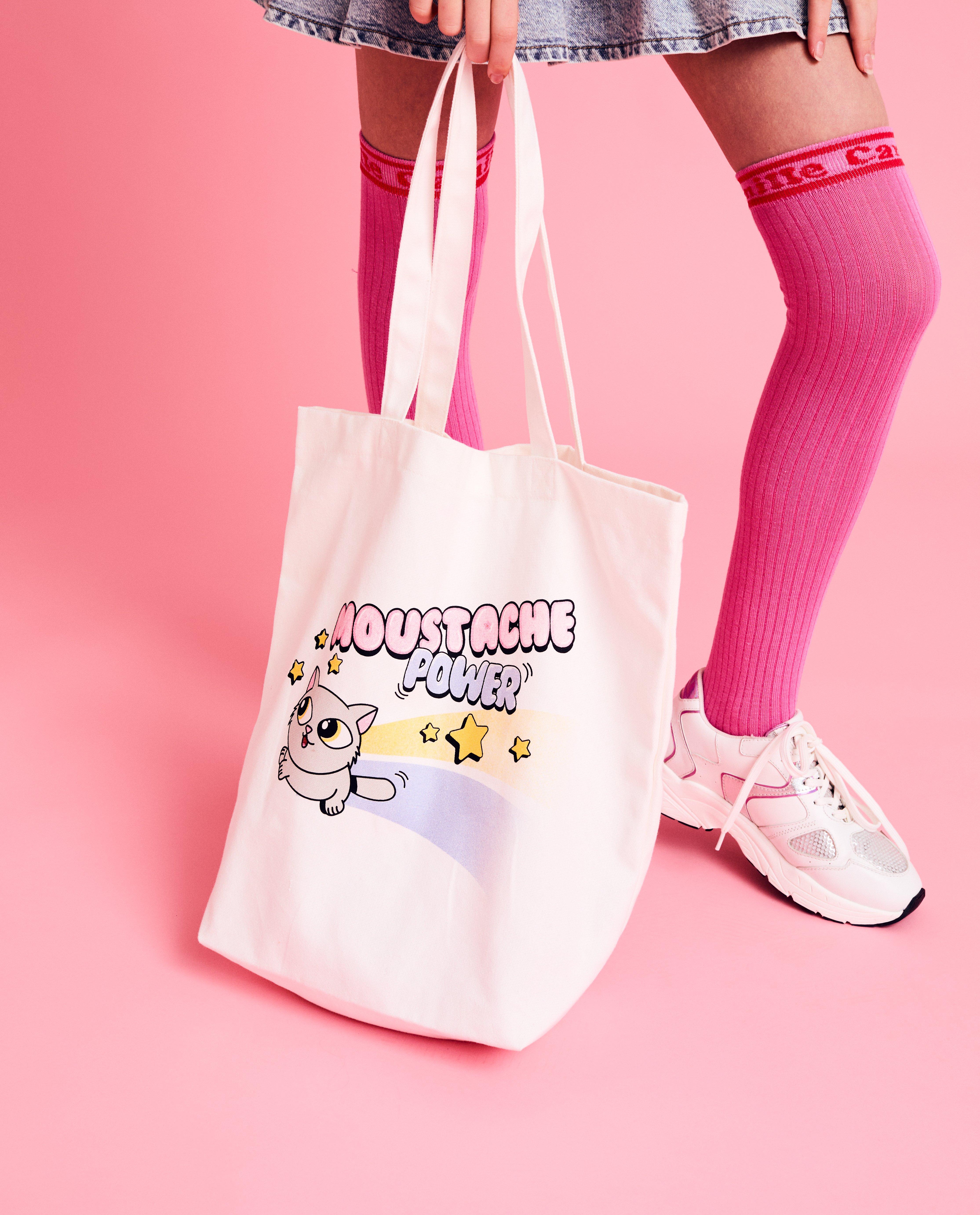 Handtassen - Tote bag met print Moustache