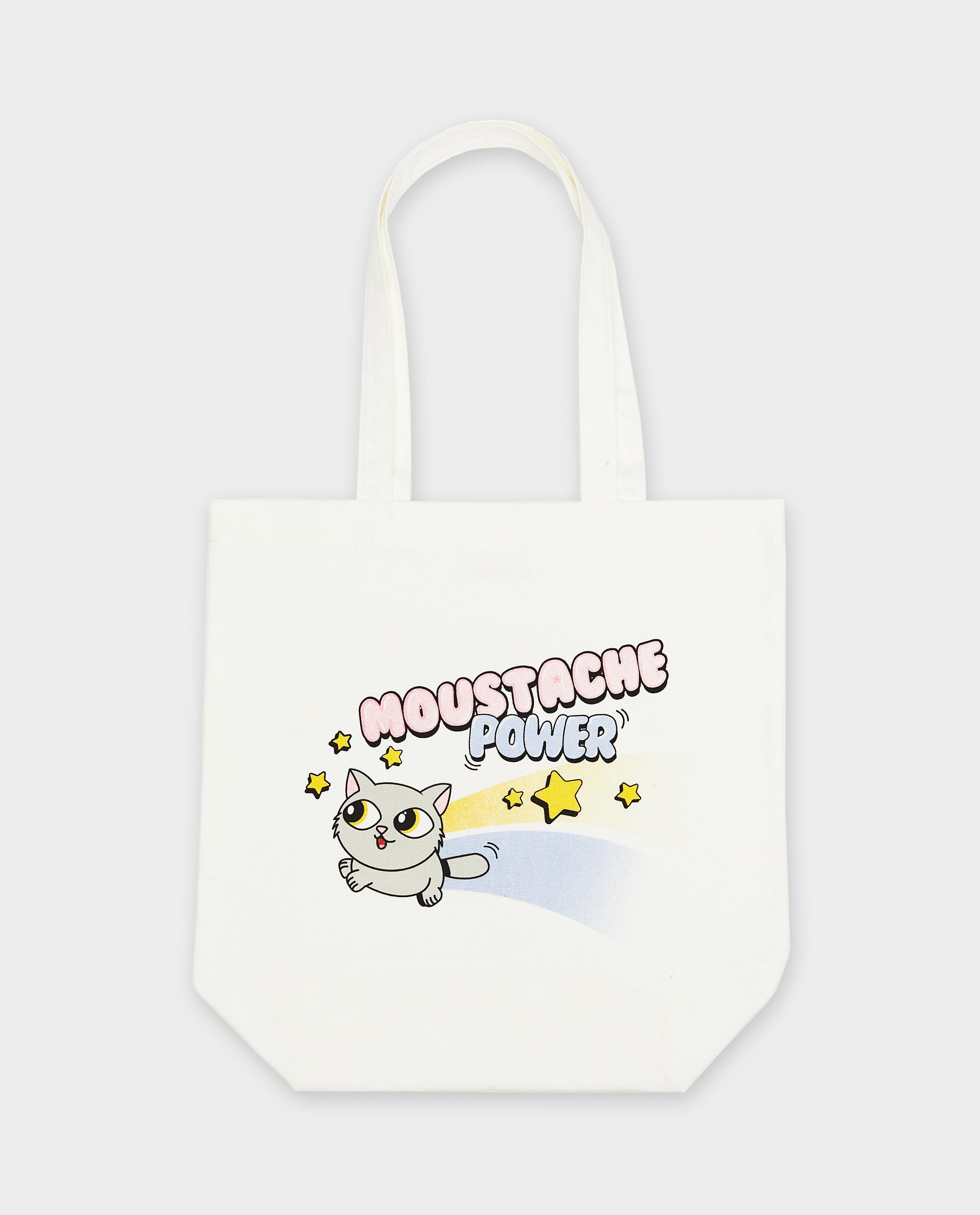 Handtassen - Tote bag met print Moustache