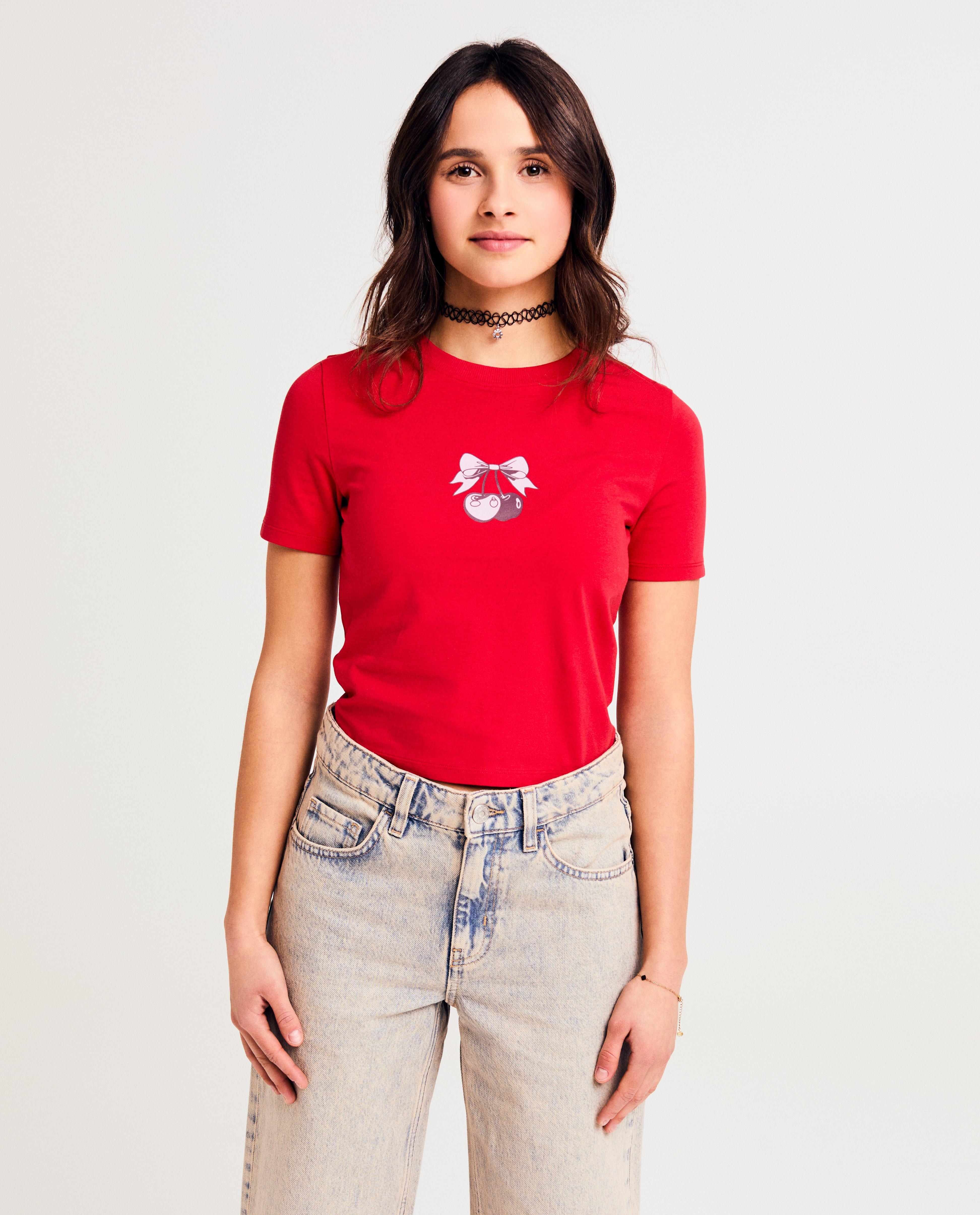T-shirt met print kersen - null - Groggy