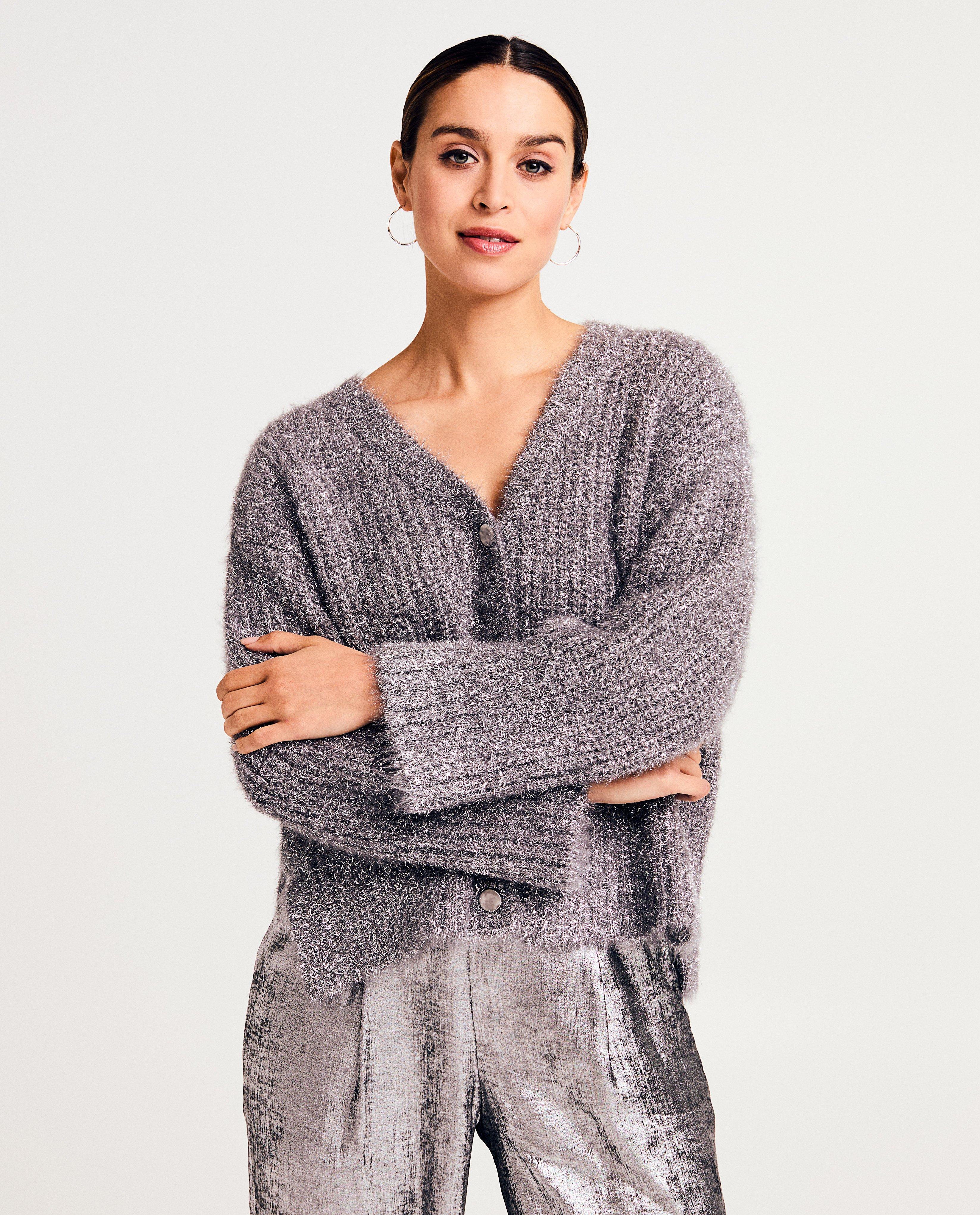 Cardigan en tricot avec fil métallique - null - Saint Tropez
