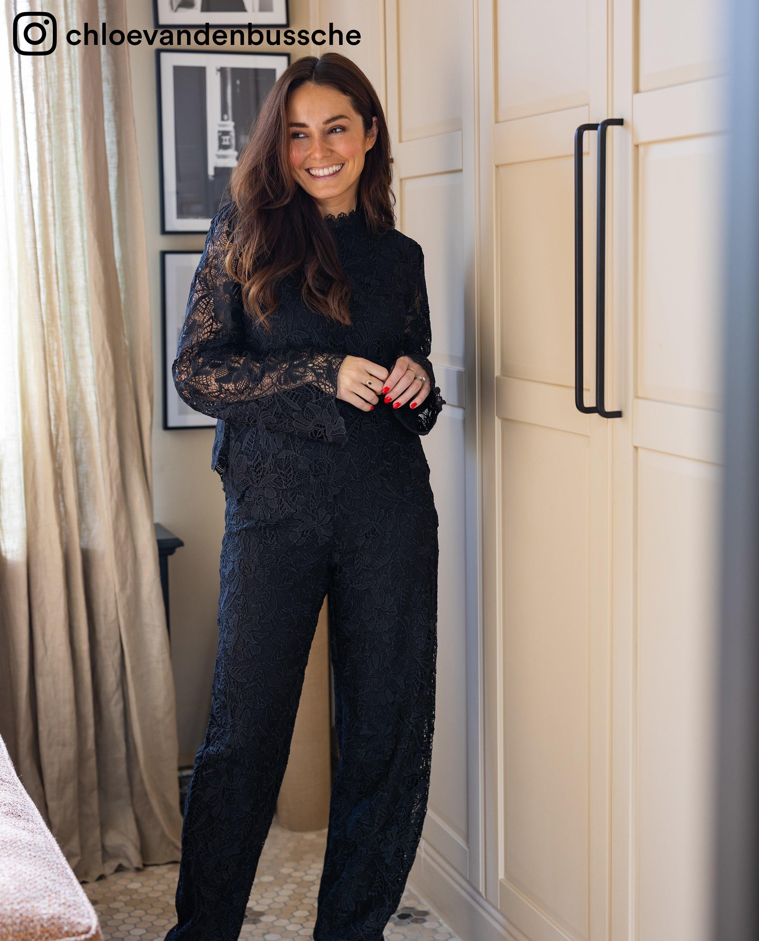 Pantalon avec motif floral en dentelle - null - Saint Tropez
