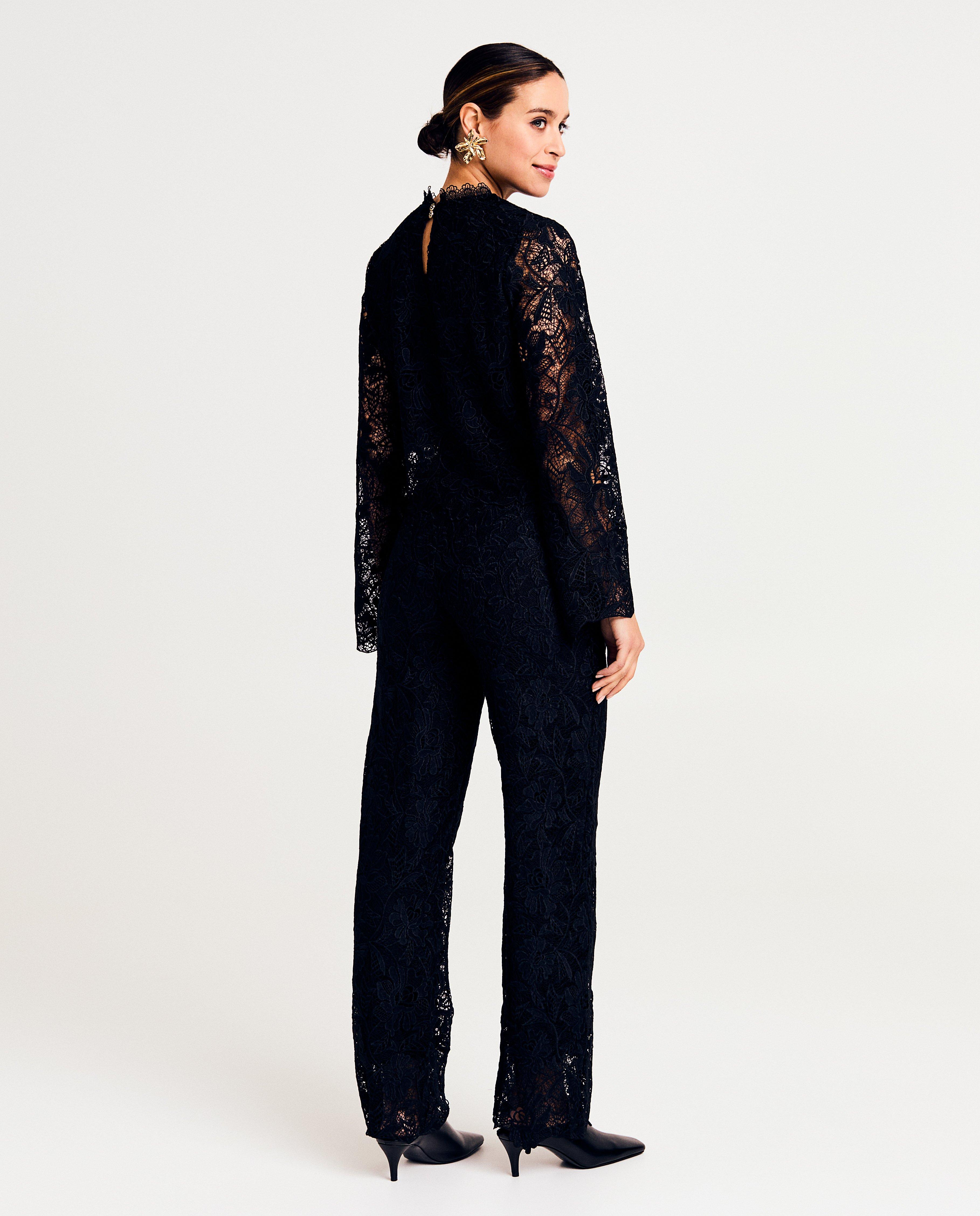 Pantalons - Pantalon avec motif floral en dentelle