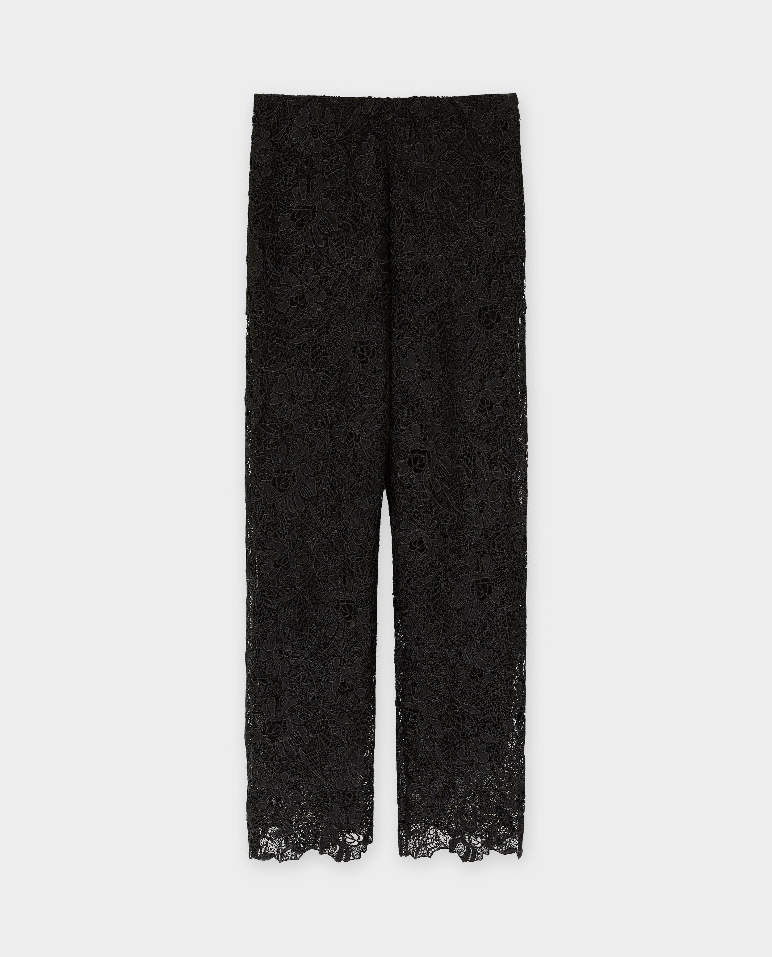 Pantalons - Pantalon avec motif floral en dentelle