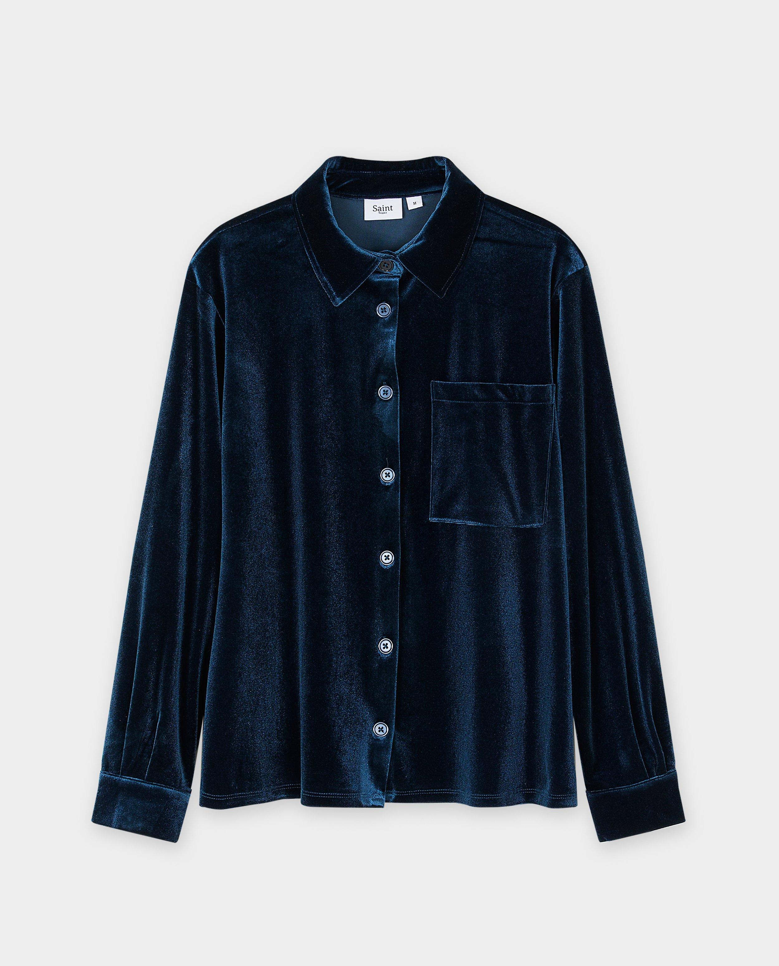 Fluwelen hemd - Product Detail - donkerblauw - afbeelding nummer 4