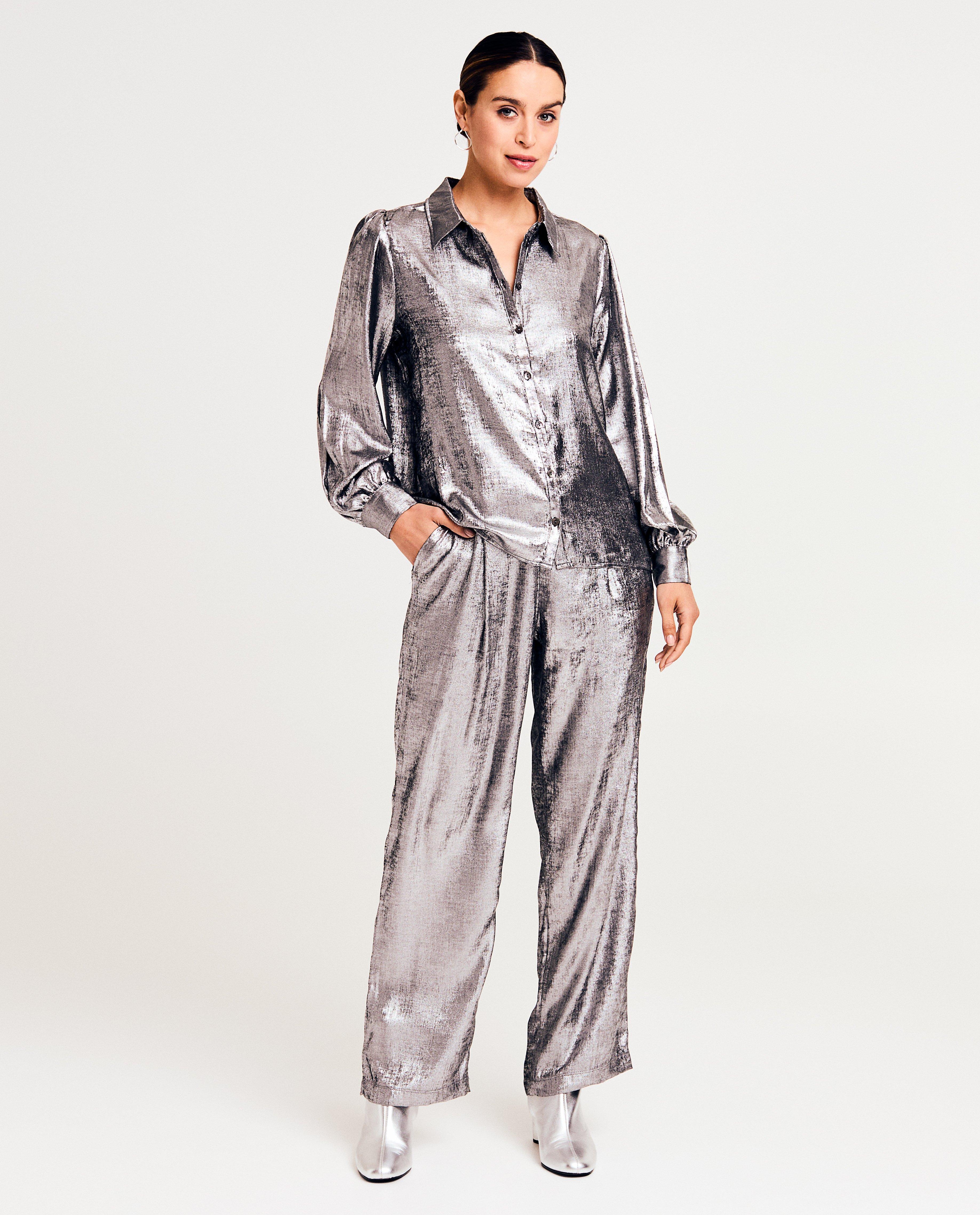 Broeken - Metallic broek