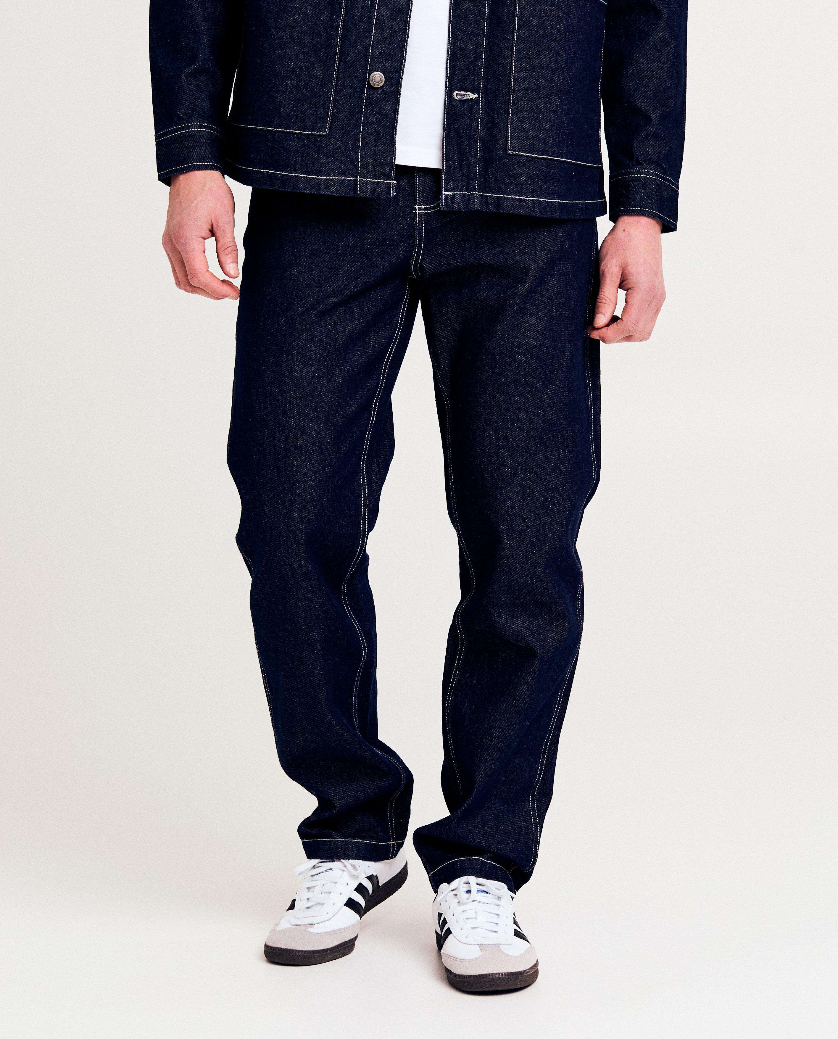 Jeans - Donkerblauwe jeans, skater fit