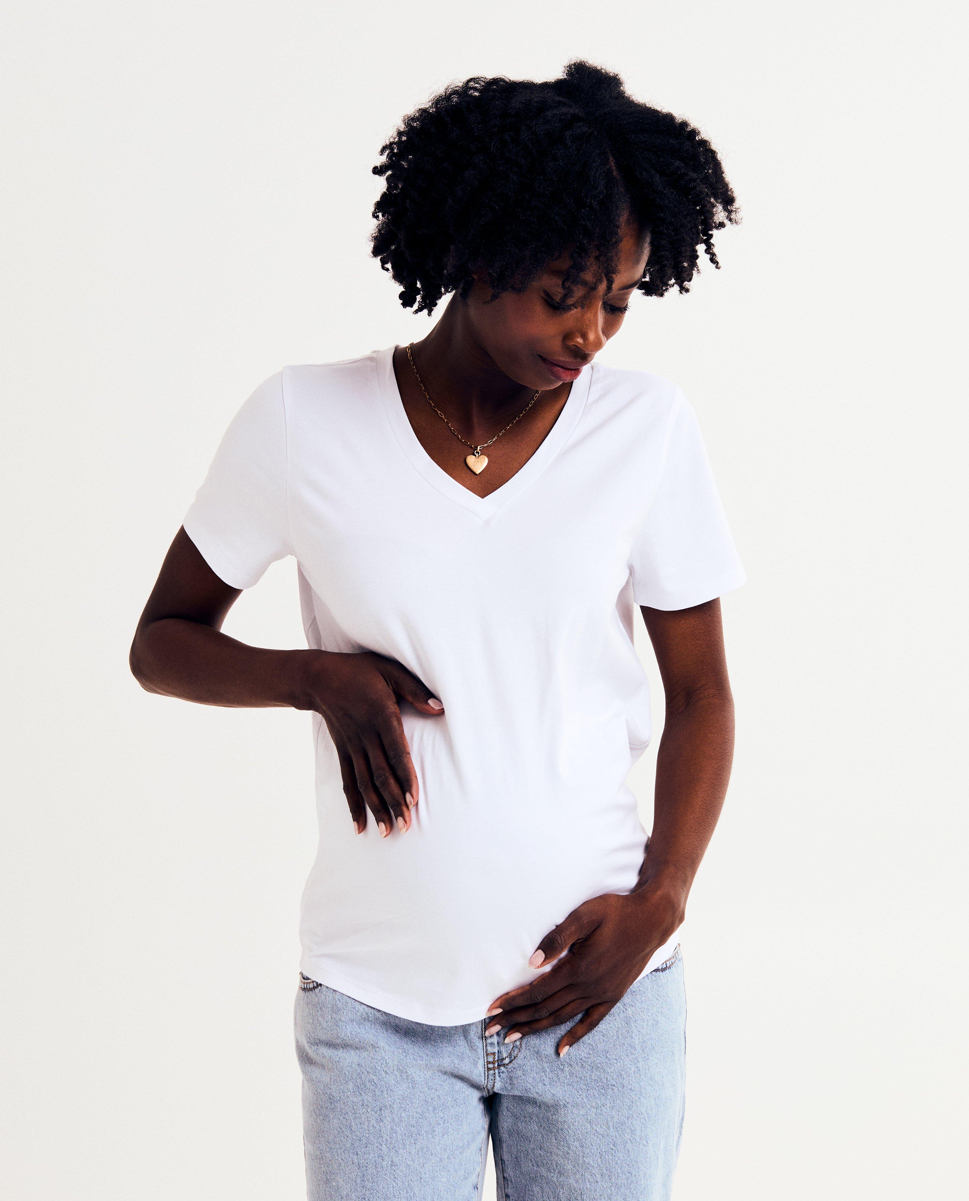 Wit T-shirt, zwangerschap - null - Atelier Maman