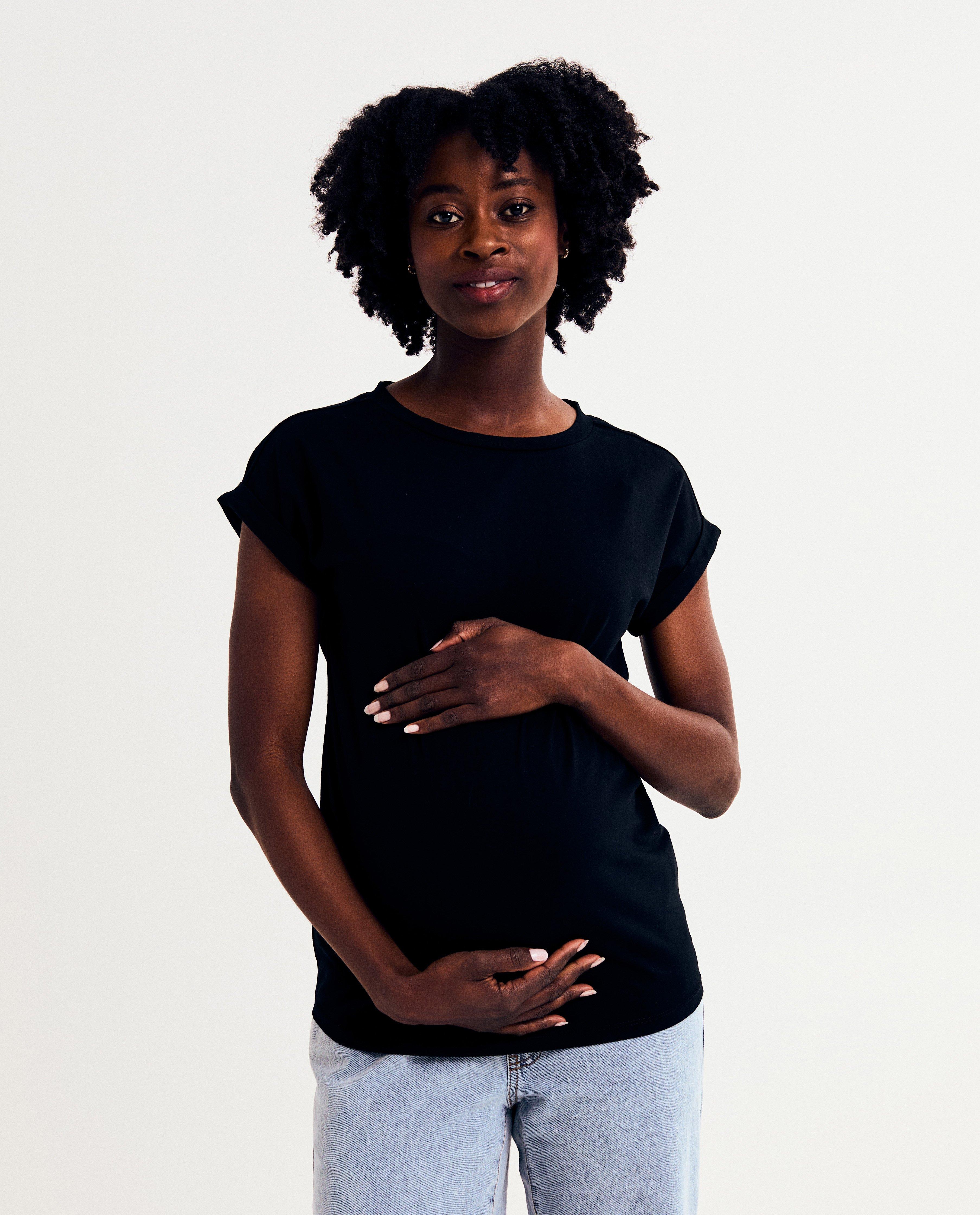 Zwart T-shirt, zwangerschap - null - Atelier Maman