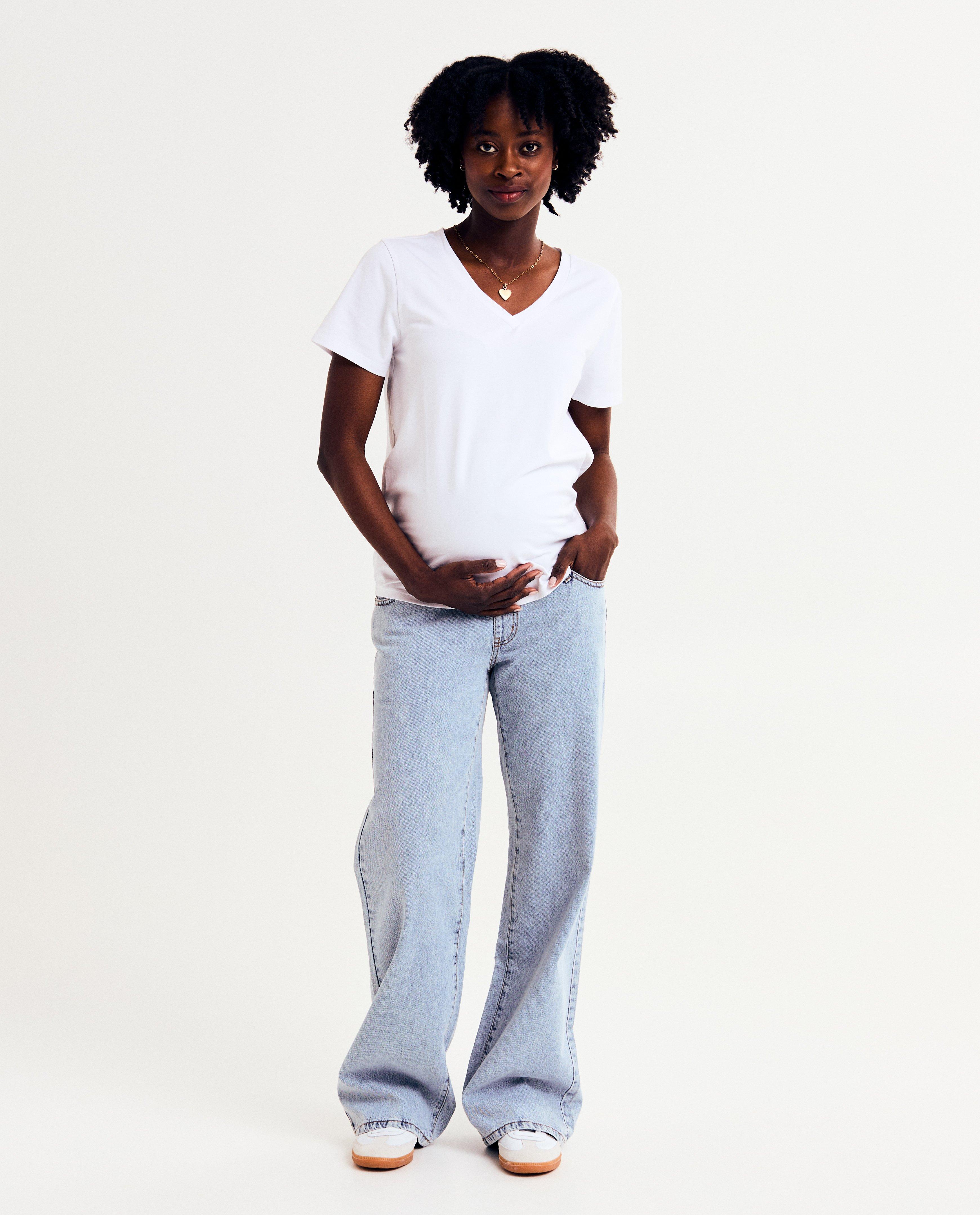 Blauwe zwangerschapsjeans, wide fit - null - Atelier Maman