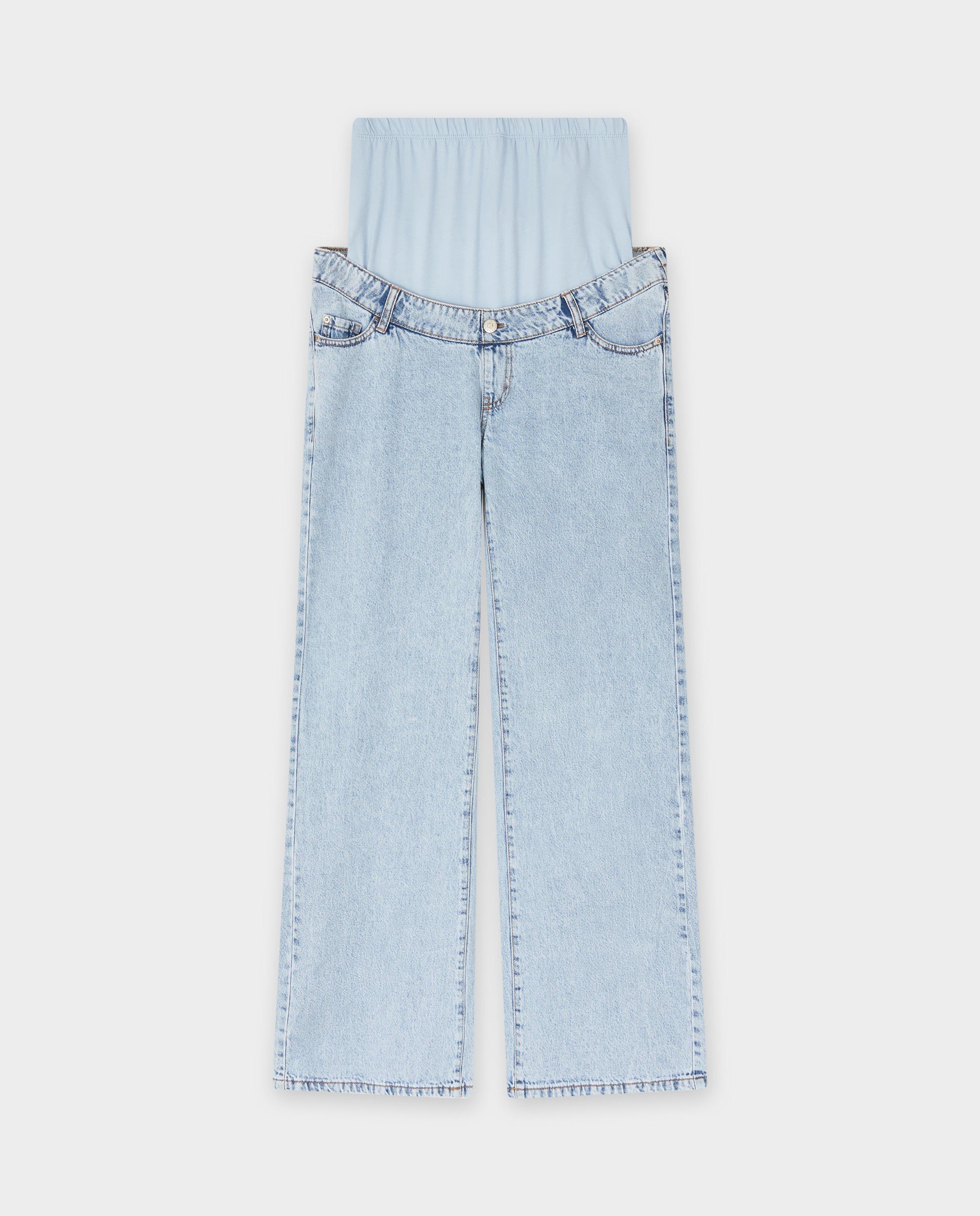 Jeans - Blauwe zwangerschapsjeans, wide fit