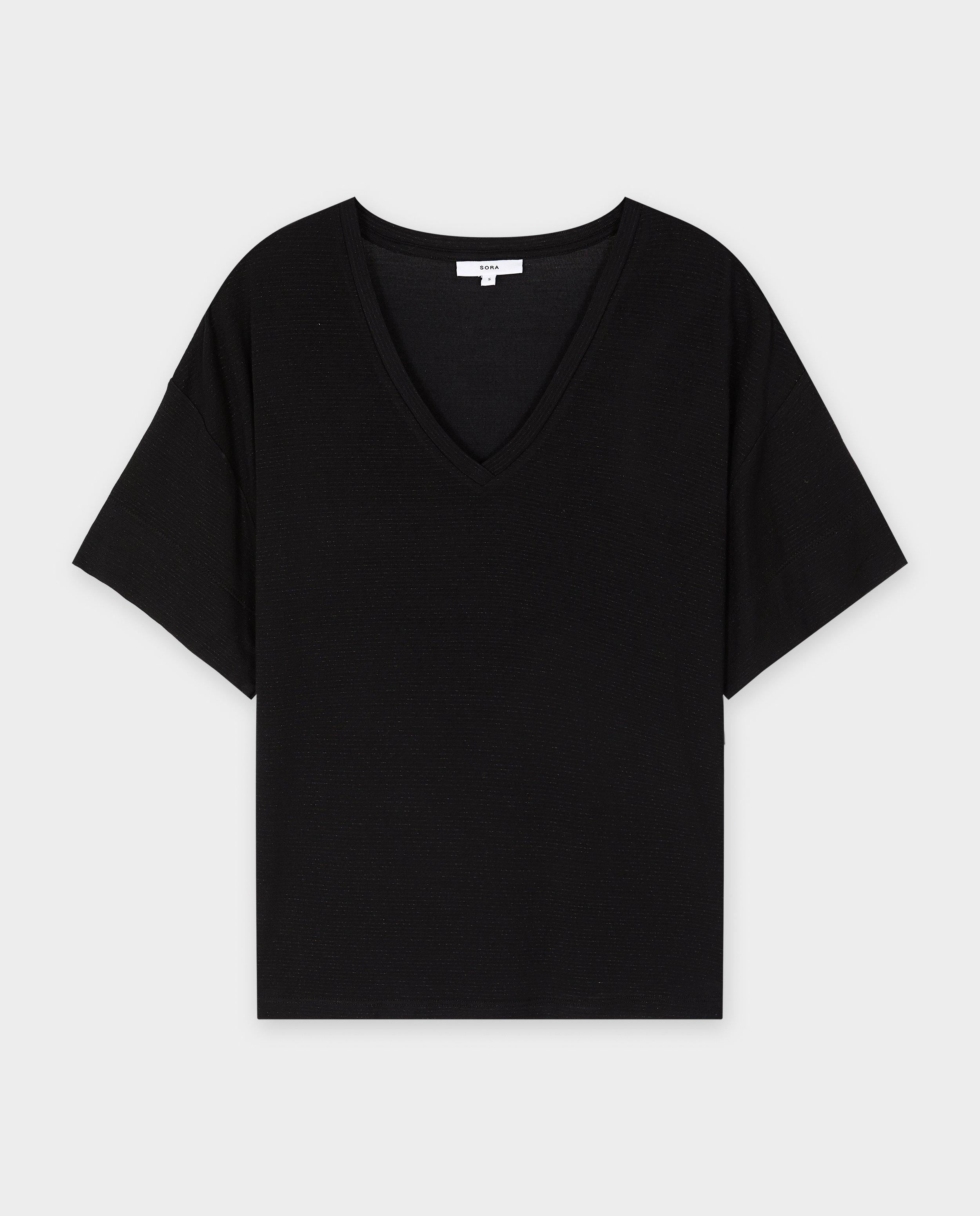 T-shirt met fijne strepen - null - Sora