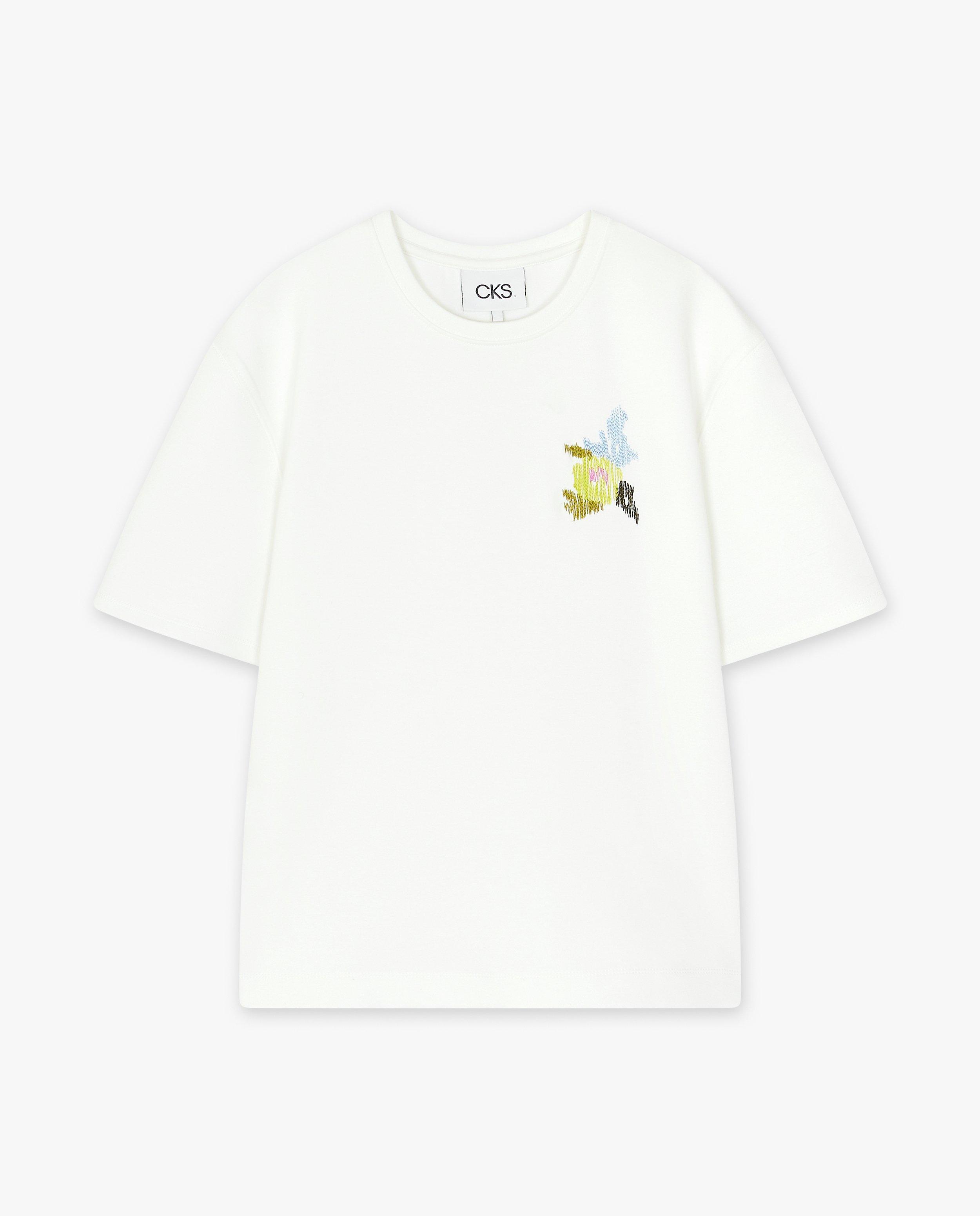 T-shirts - T-shirt met geborduurde bloem