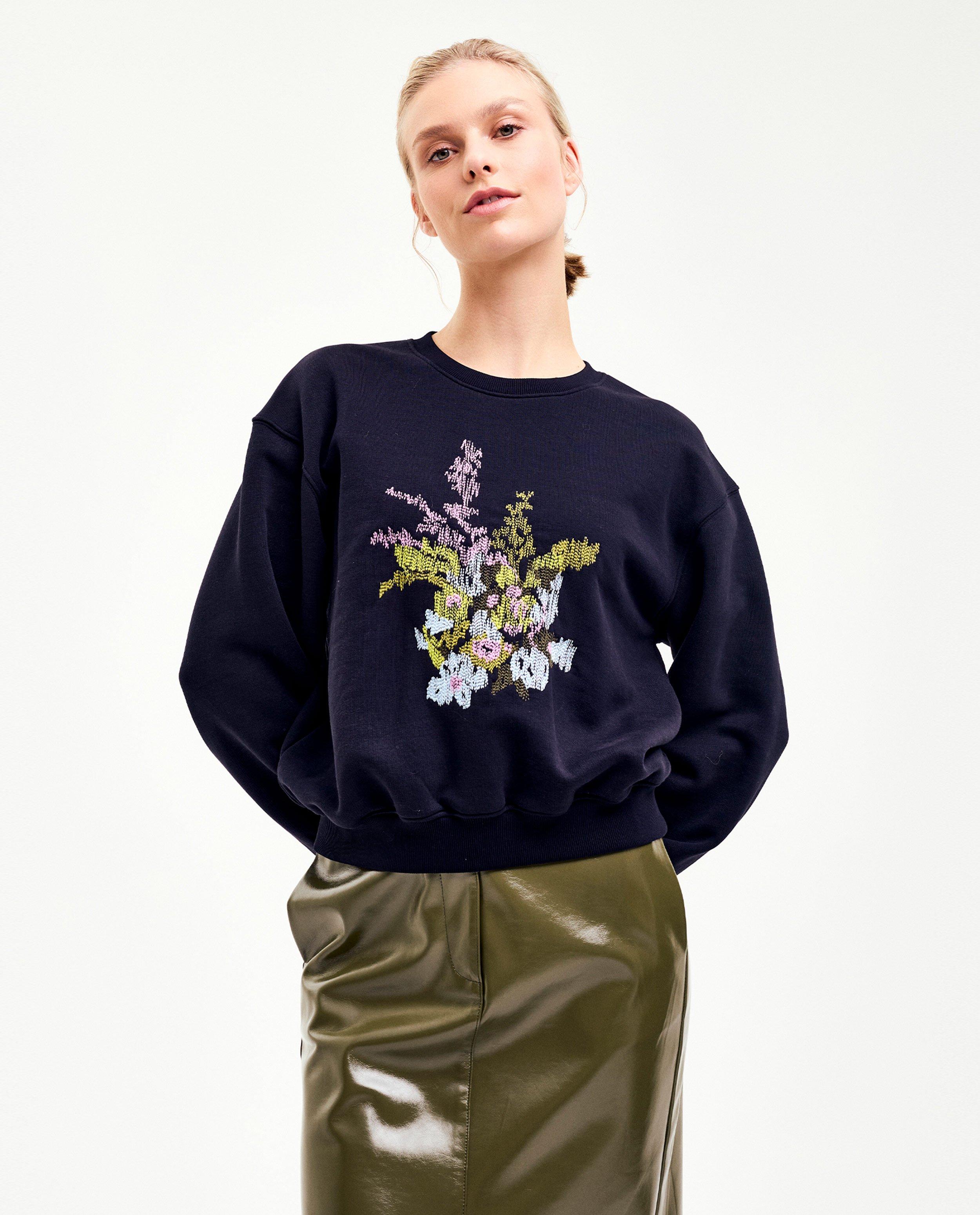 Sweaters - Sweater met geborduurde bloemen