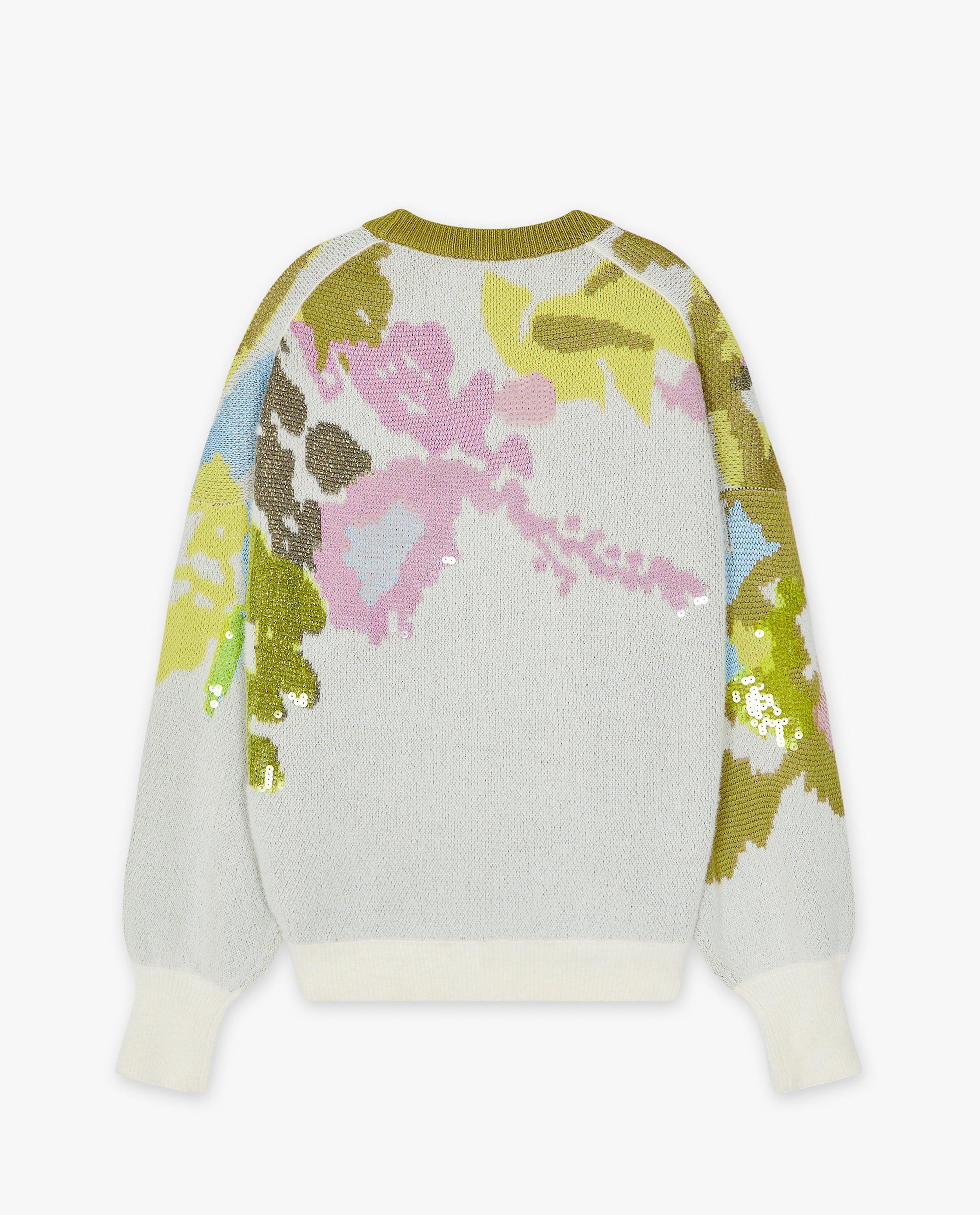 Truien - Fluffy trui met bloemenpatroon