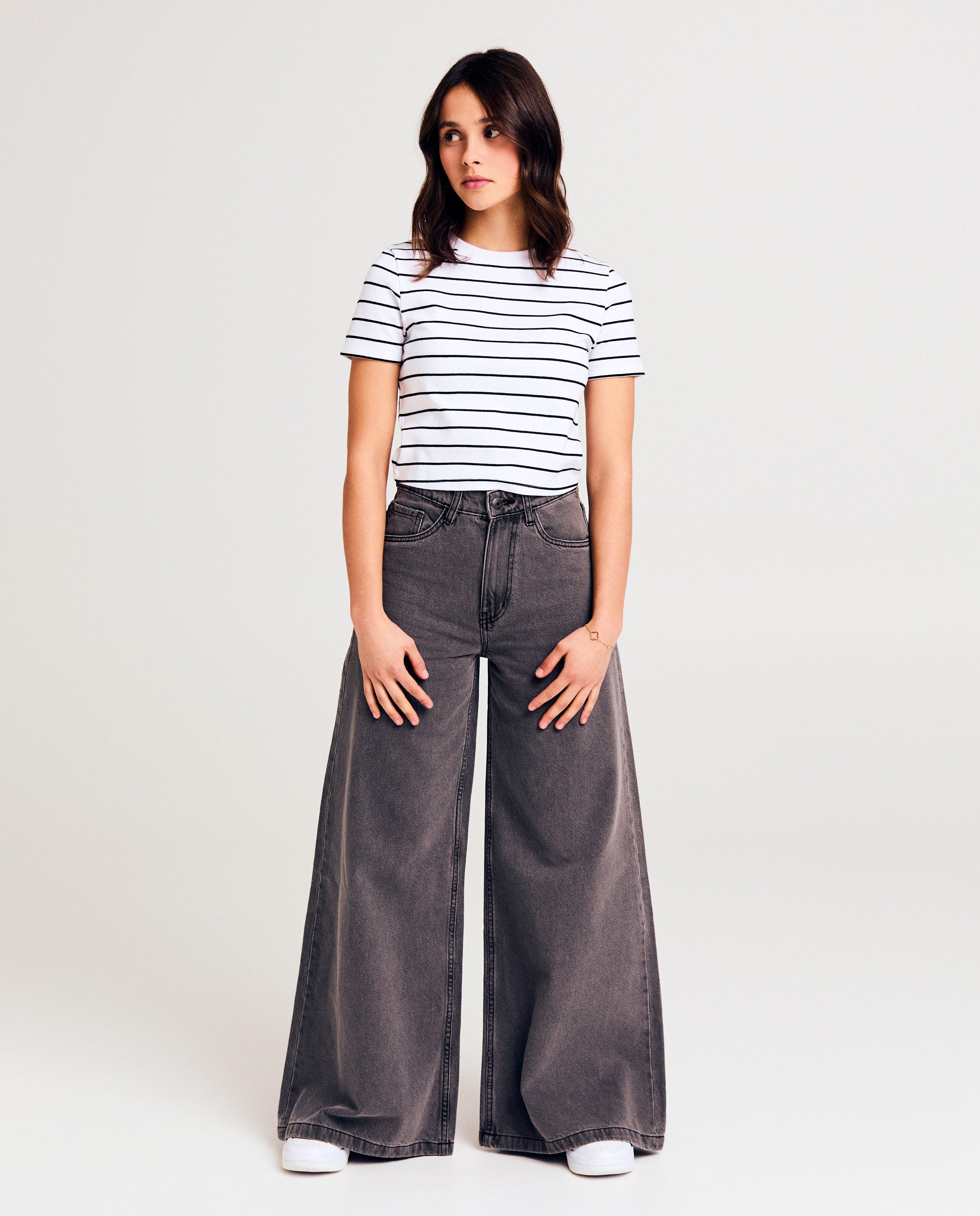 Grijze jeans, extra wide fit - null - Groggy