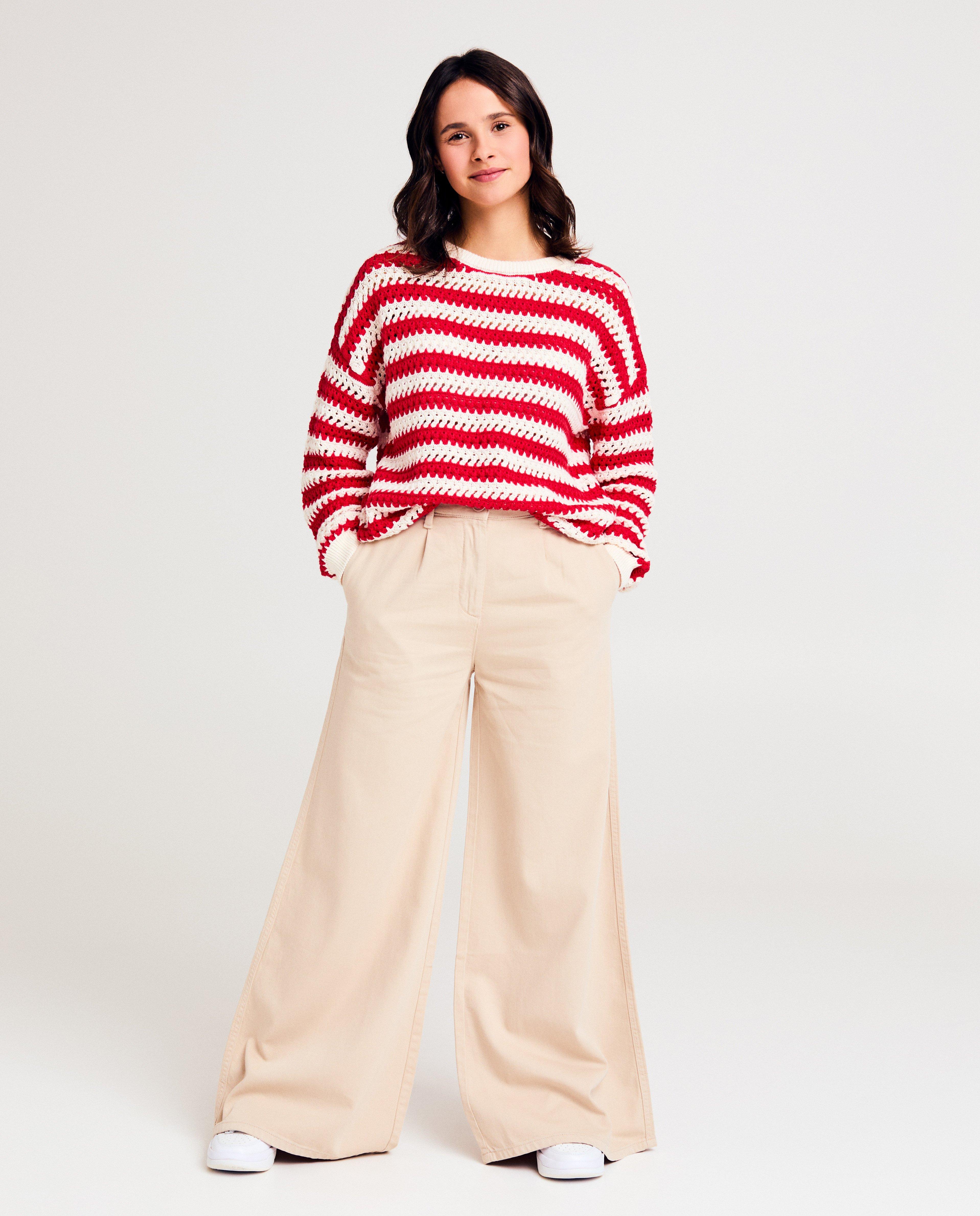 Beige broek, extra wide fit - null - Groggy