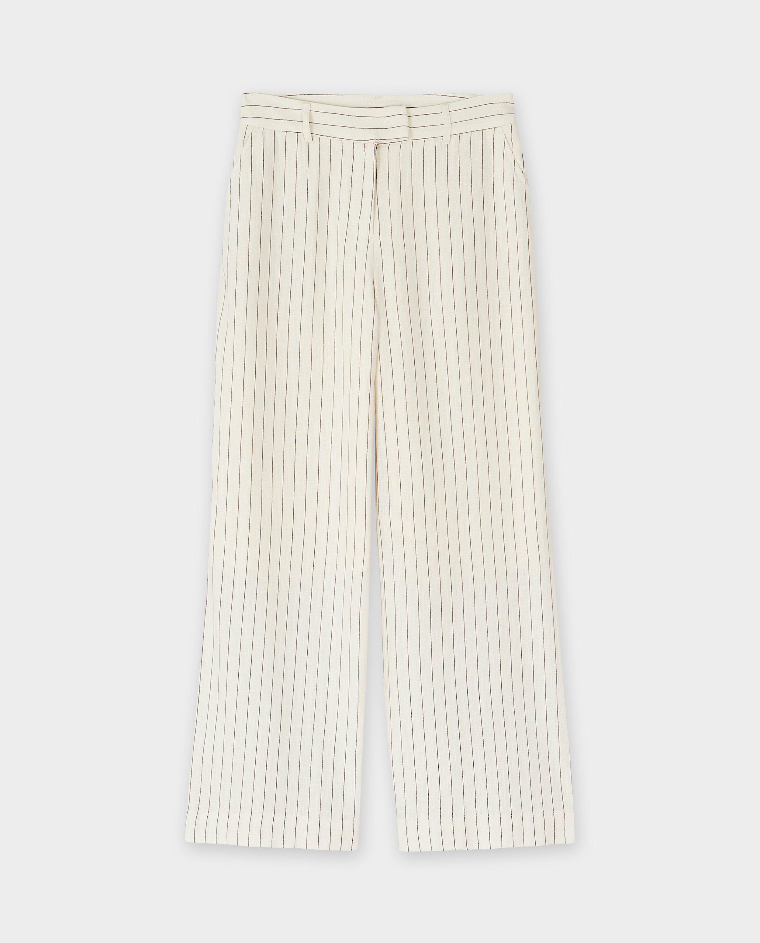 Broeken - Gestreepte broek met linnen