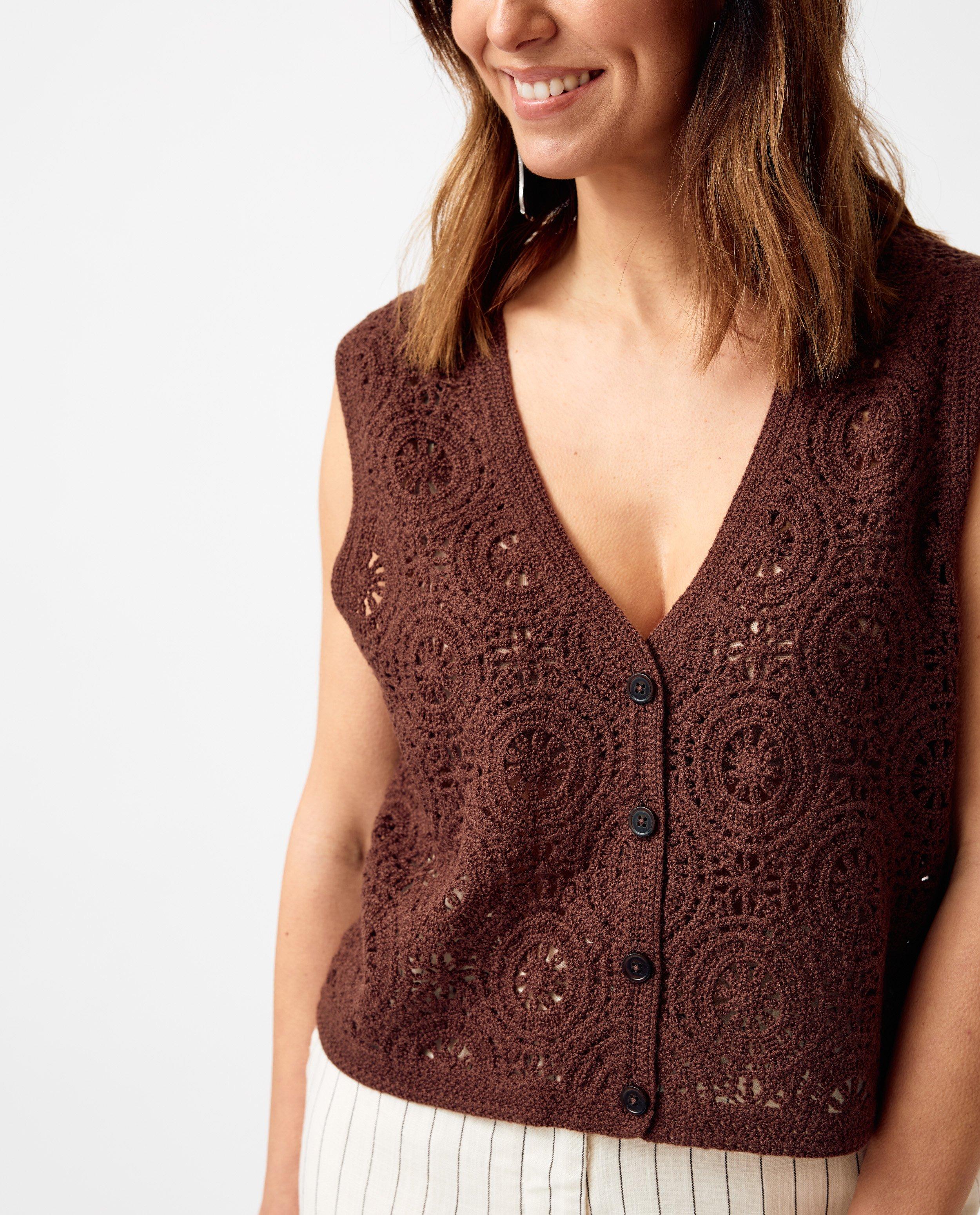 Cardigans - Gilet crocheté avec motif circulaire