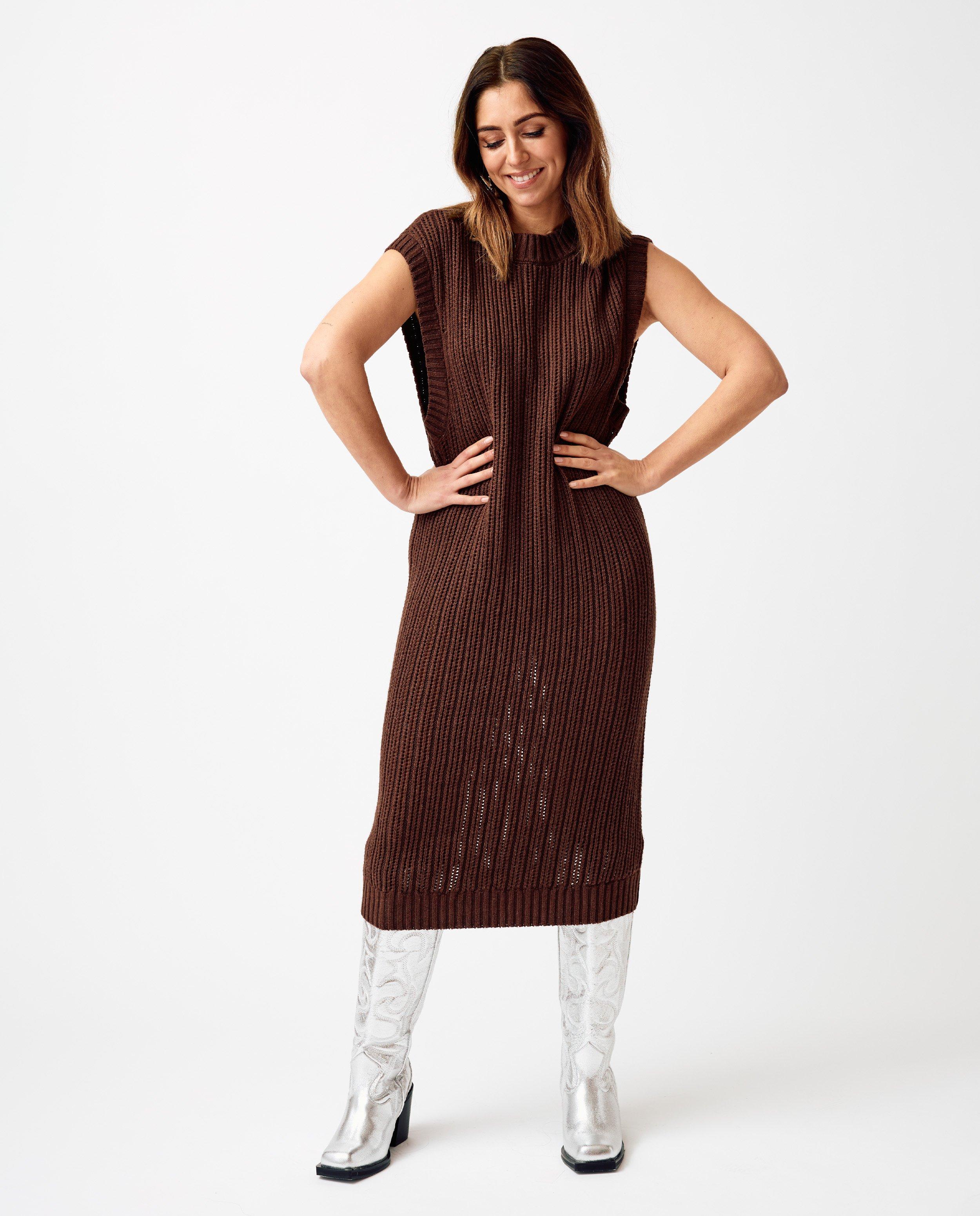 Robes - Robe côtelée sans manches