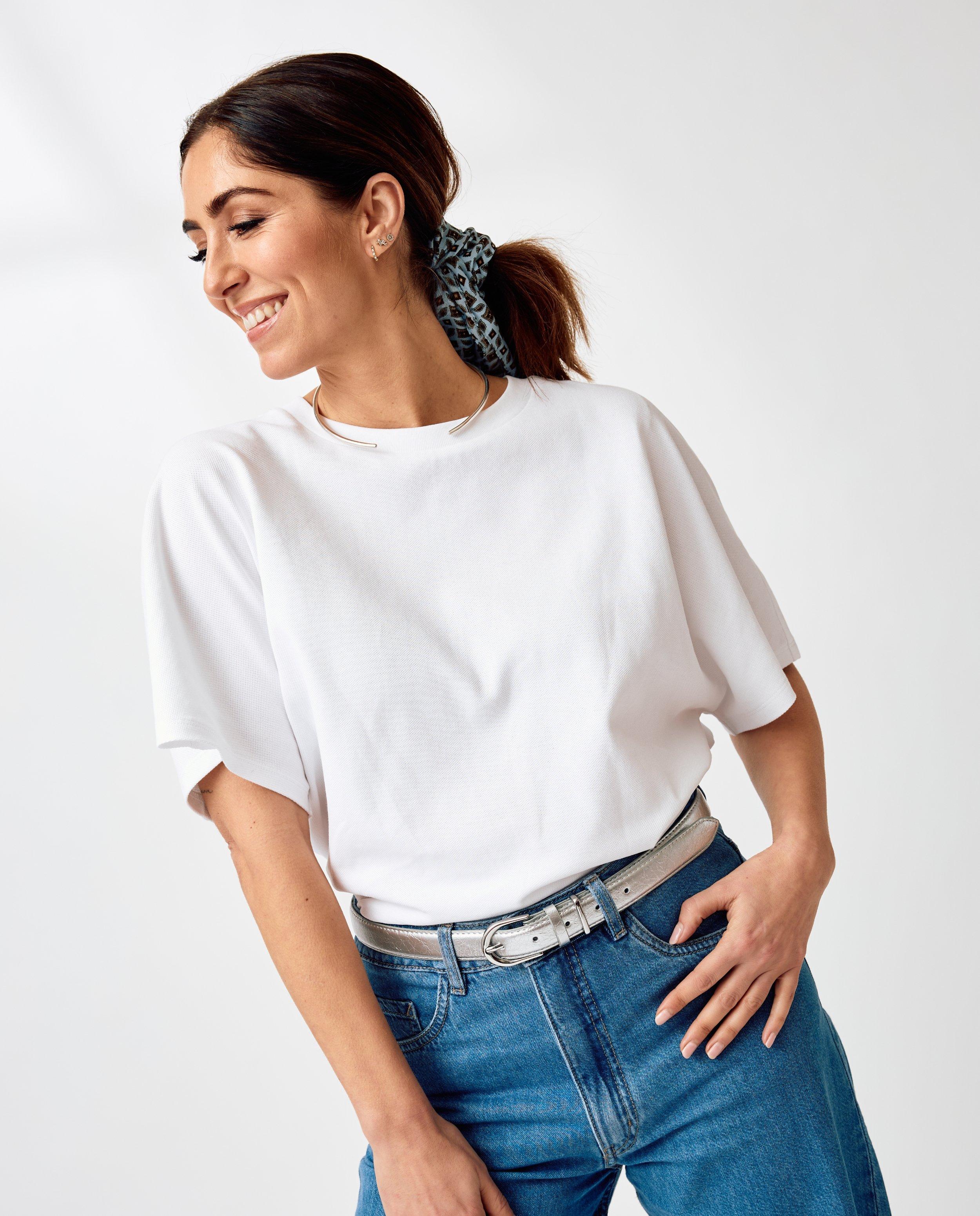 Wit T-shirt met structuur - null - Kim Van Oncen