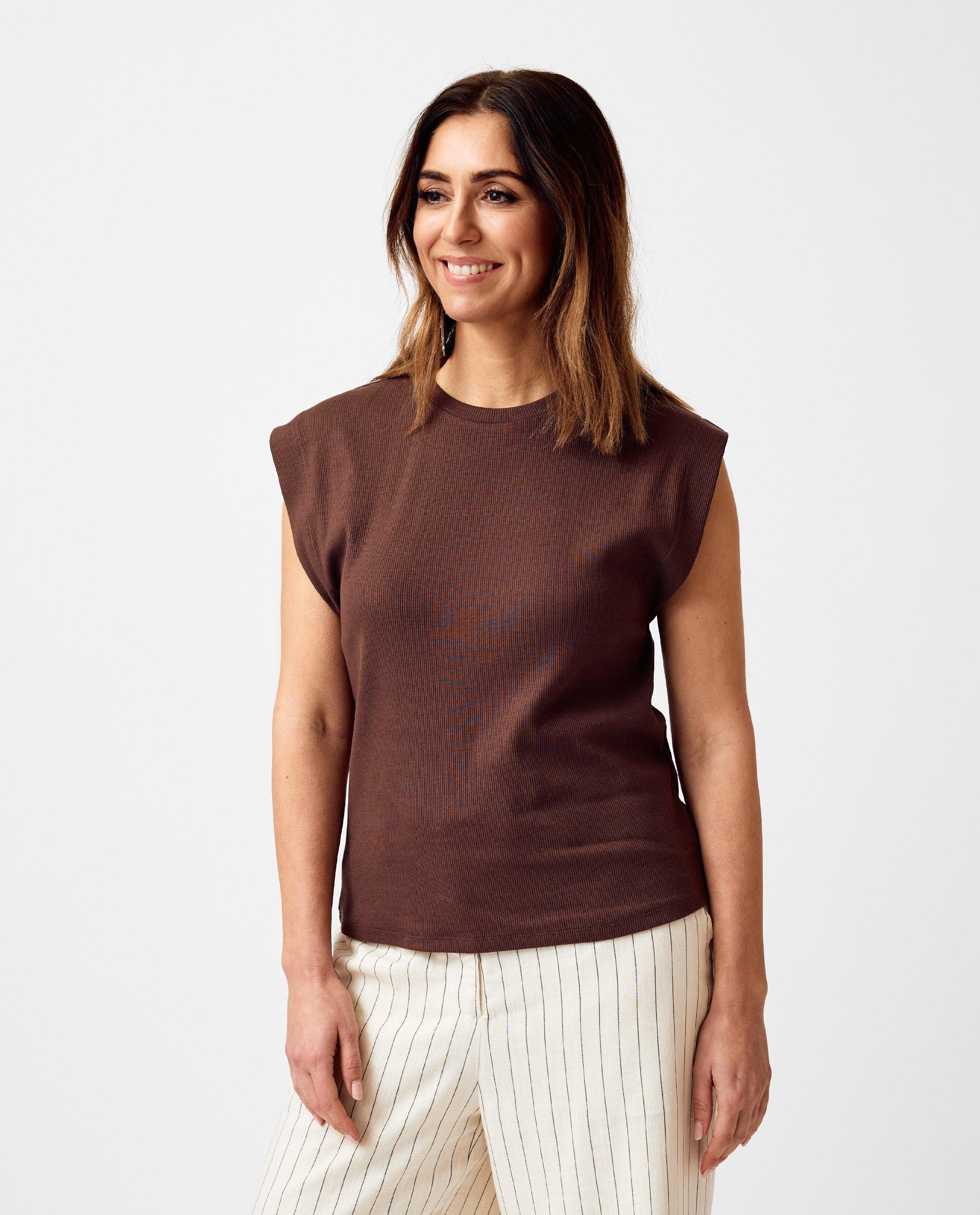 T-shirt met fijne rib