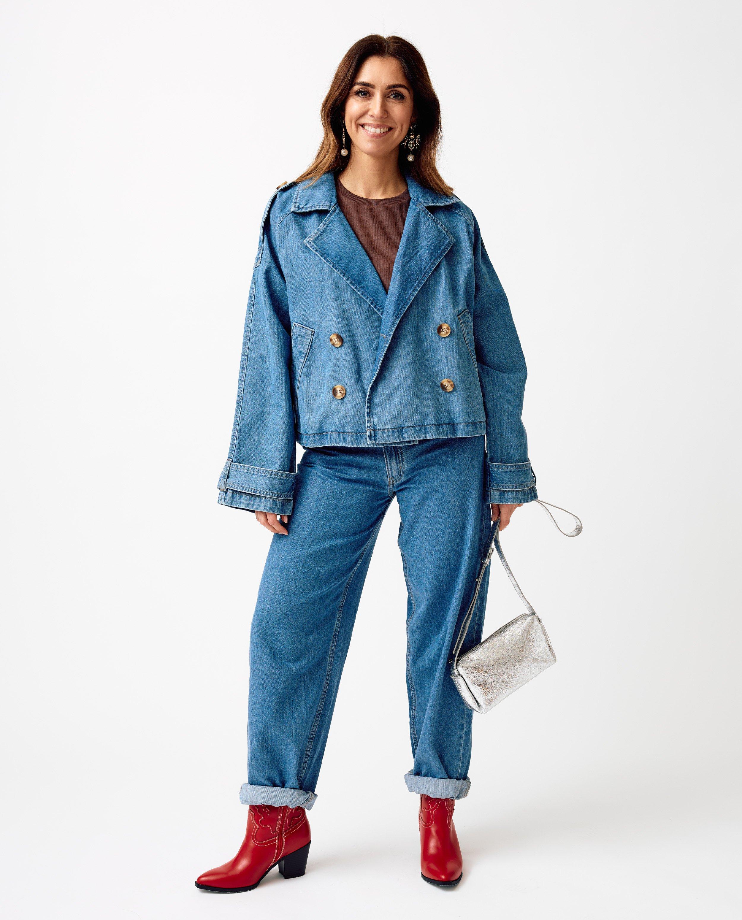 Korte trenchcoat van jeans, oversized fit - Product Detail - blauw - afbeelding nummer 4