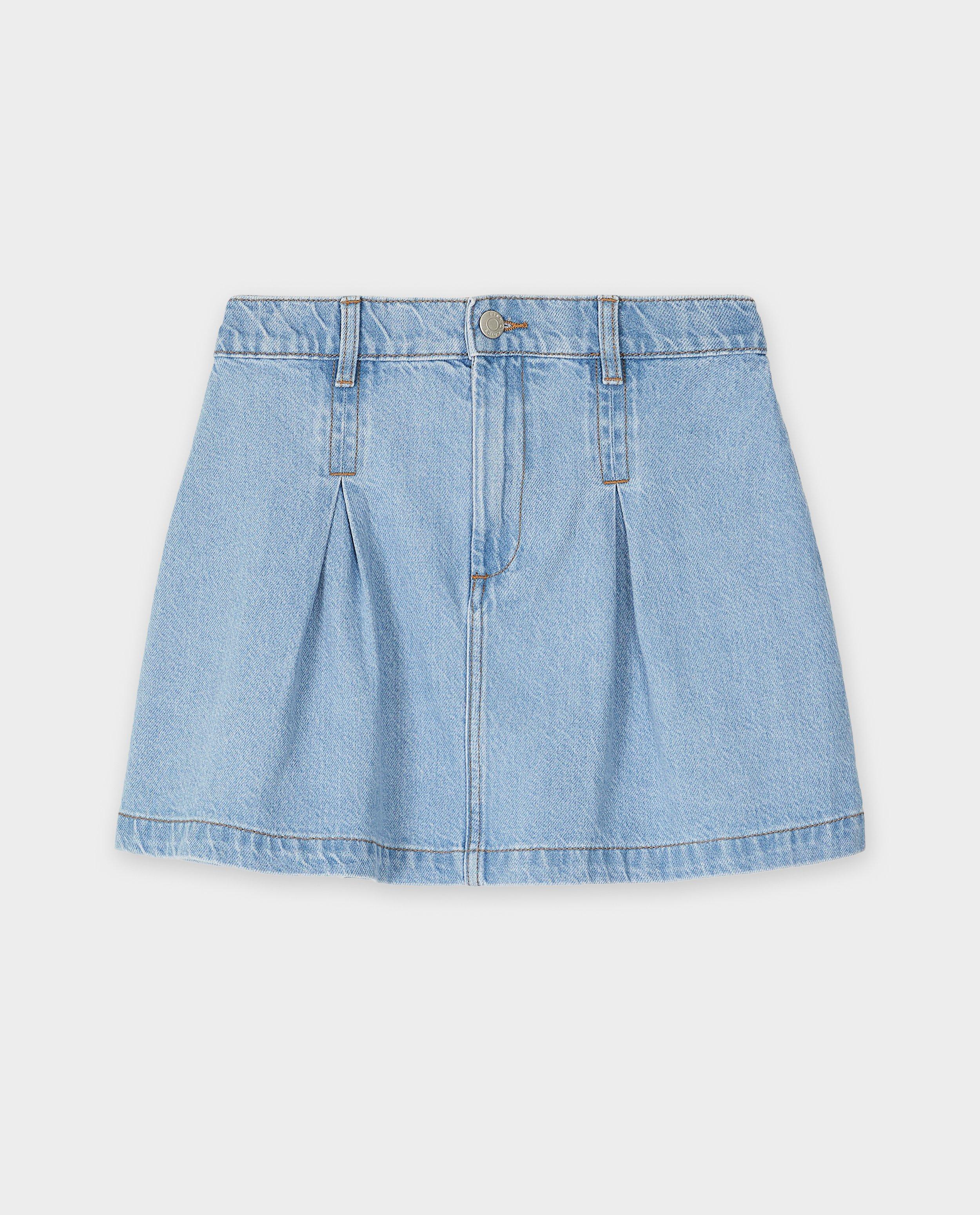 Rokken - Blauwe jeansrok met plooien