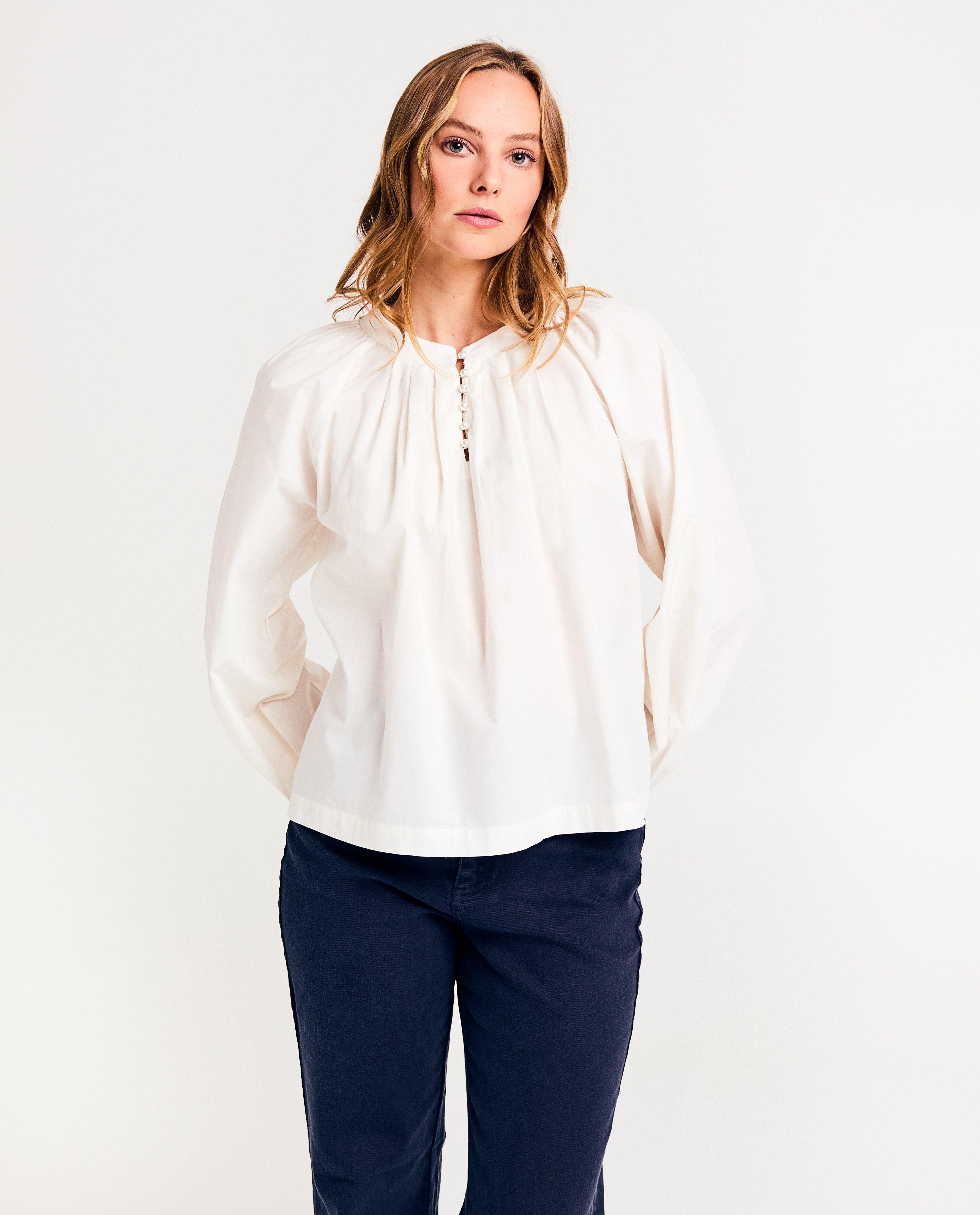 Witte blouse met ballonmouwen - null - Saint Tropez