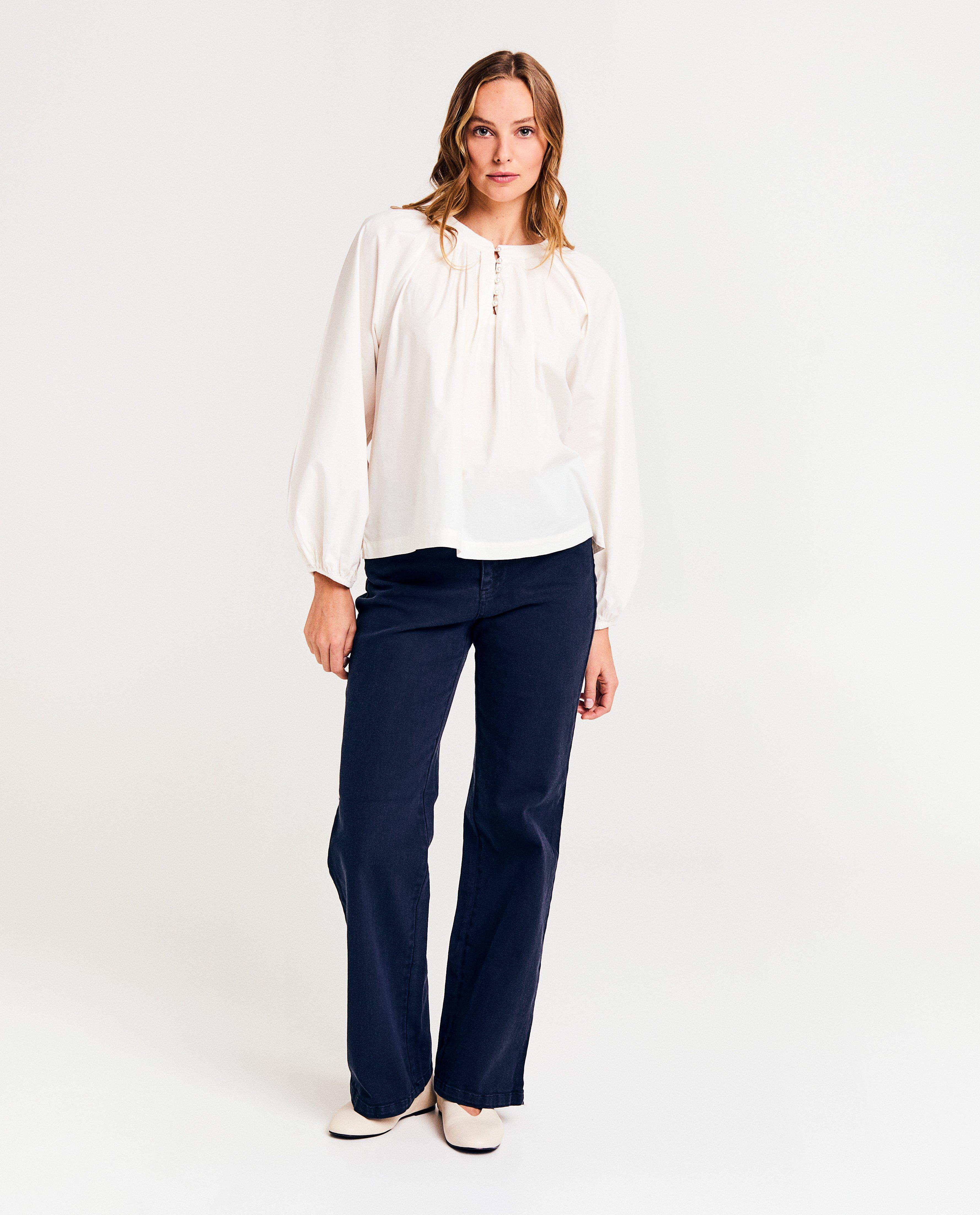 Hemden - Witte blouse met ballonmouwen