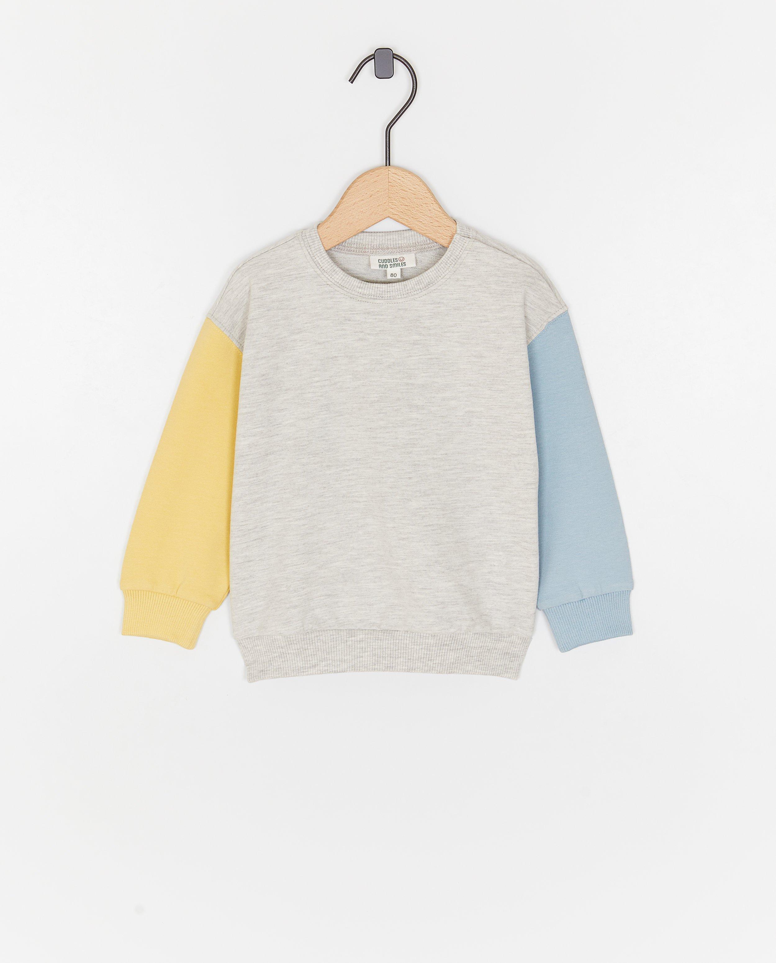 Sweater met color block, unisex