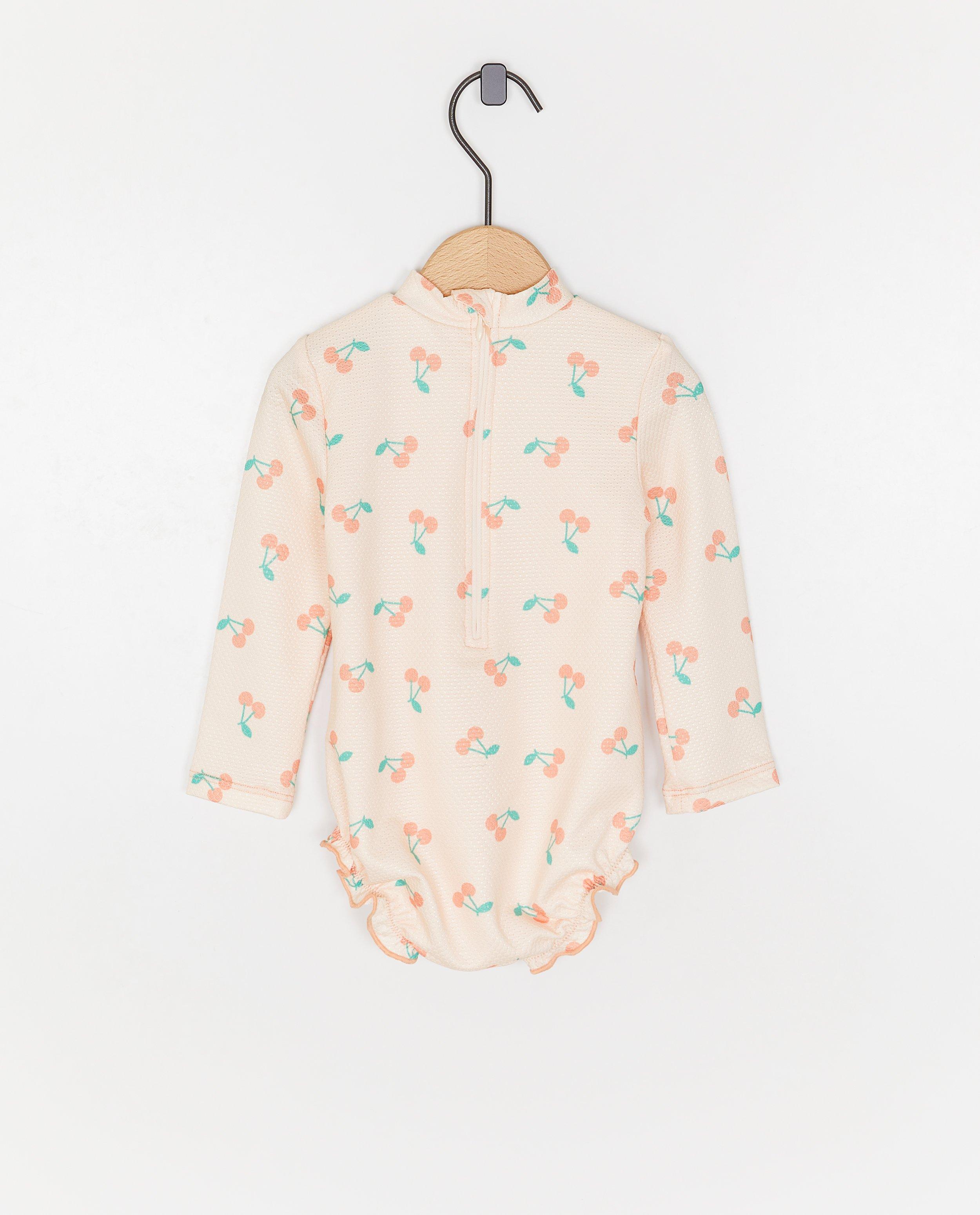 Zwemkleding - Zwempak met print kersen, UPF 50+, 62-104