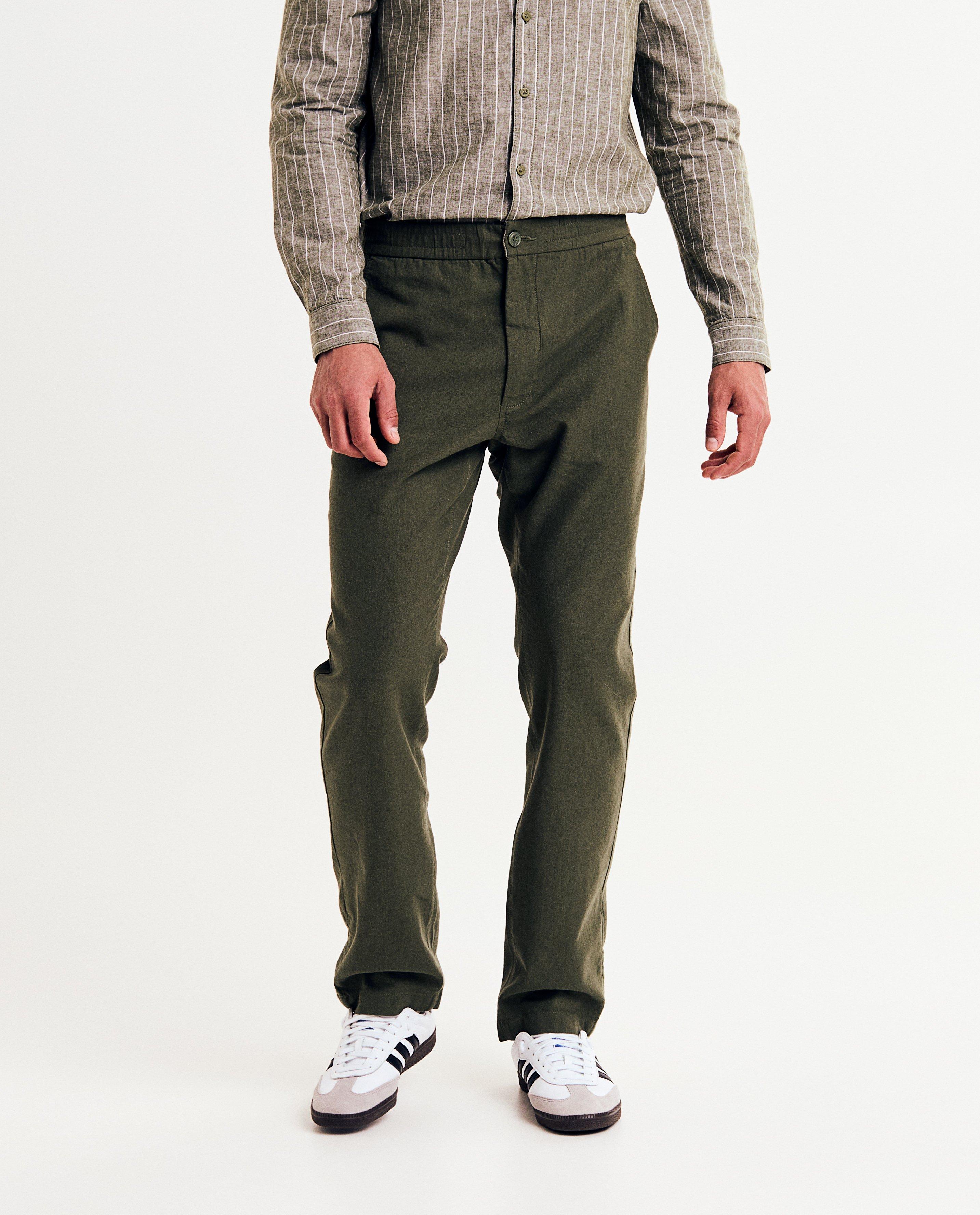 Broeken - Broek met linnen, straight fit
