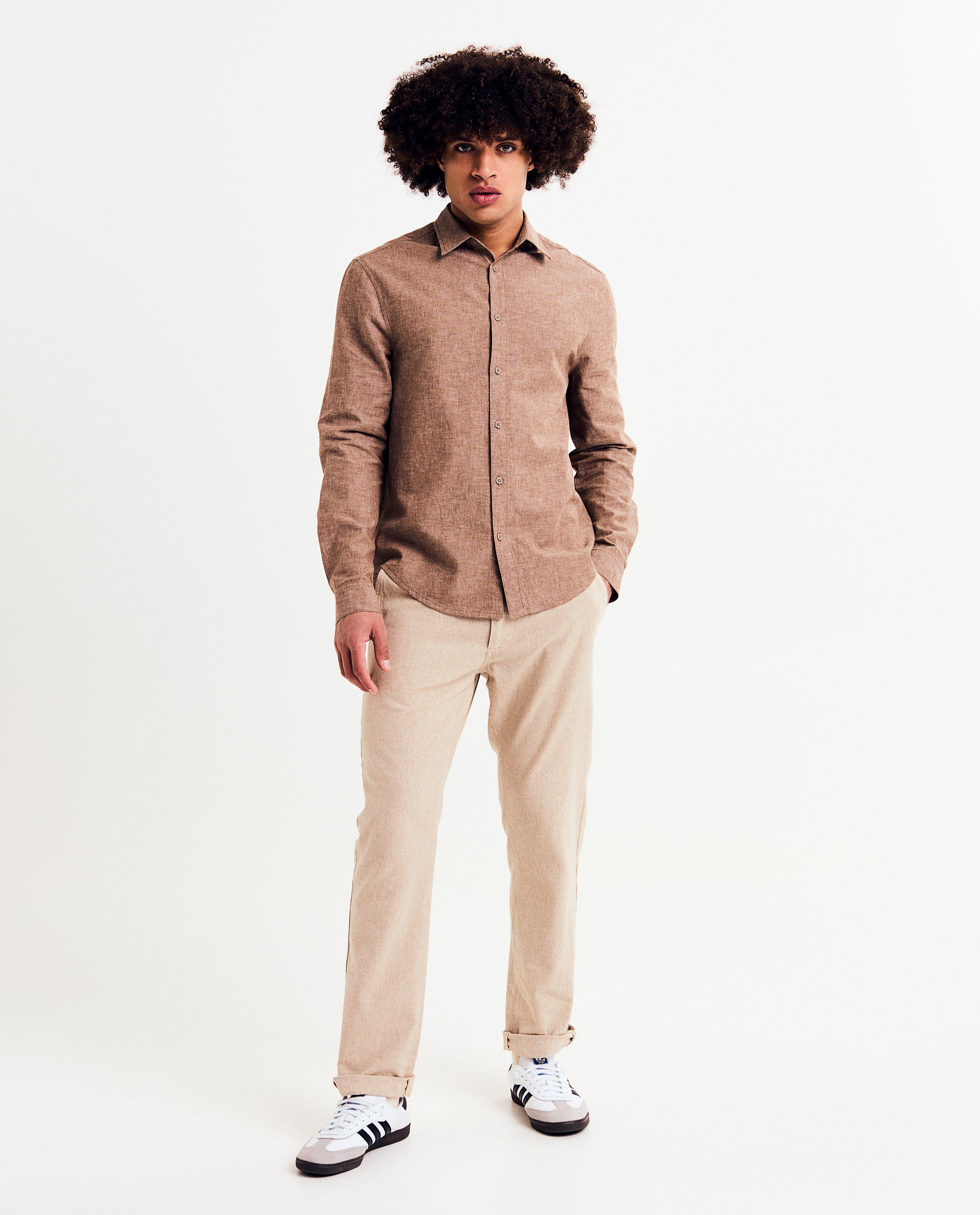 Broeken - Broek met linnen, straight fit
