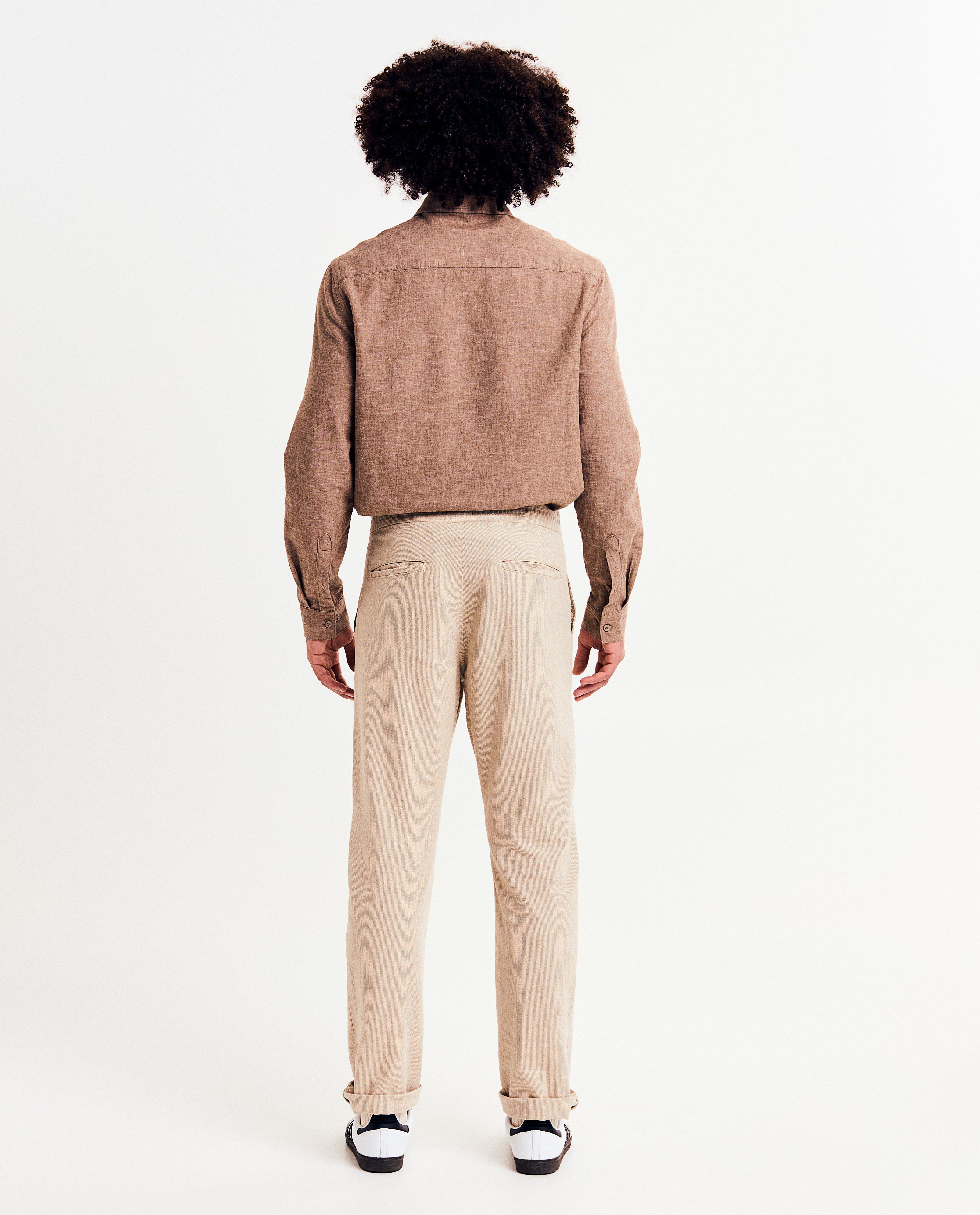 Broeken - Broek met linnen, straight fit