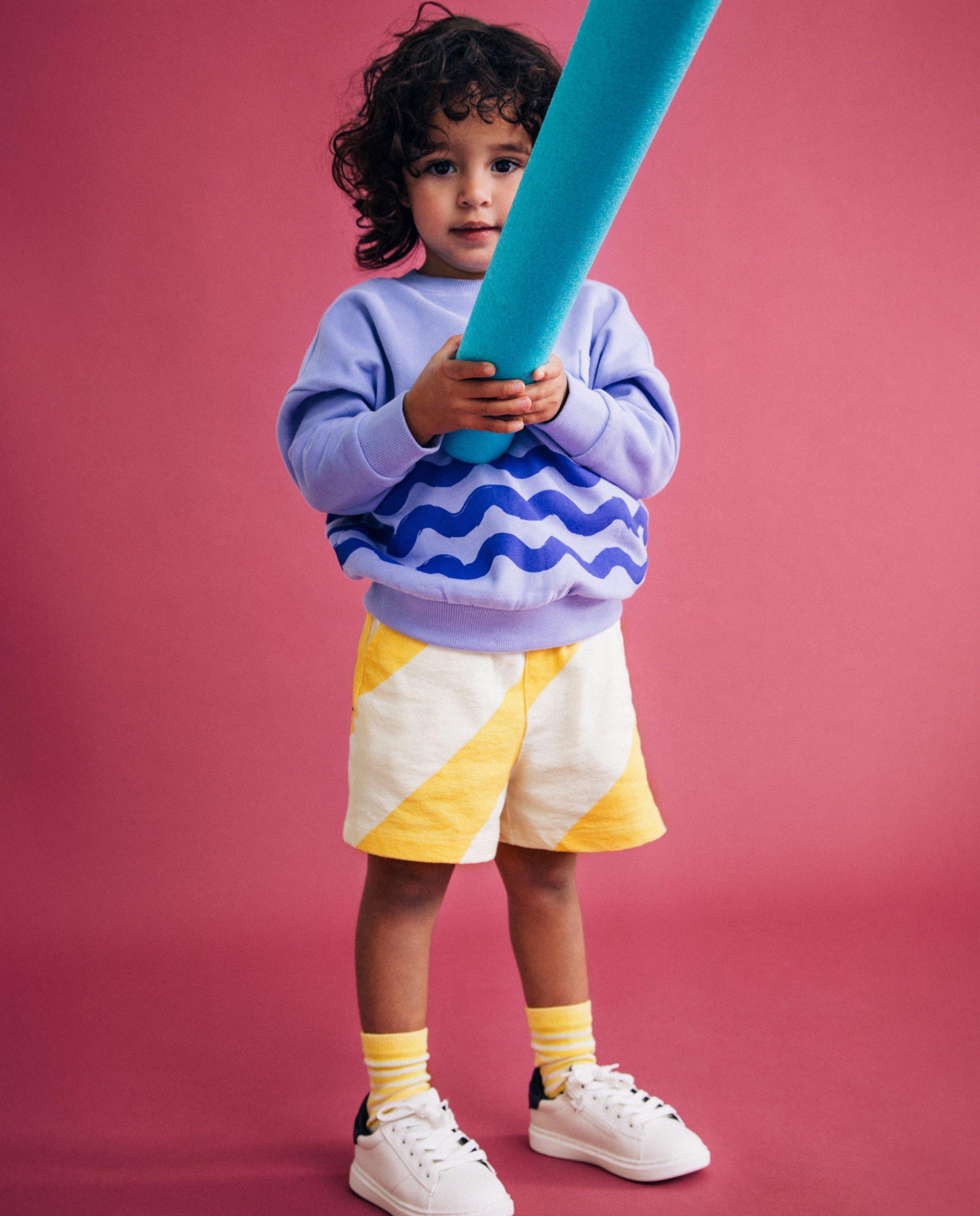 Short met strepen, unisex