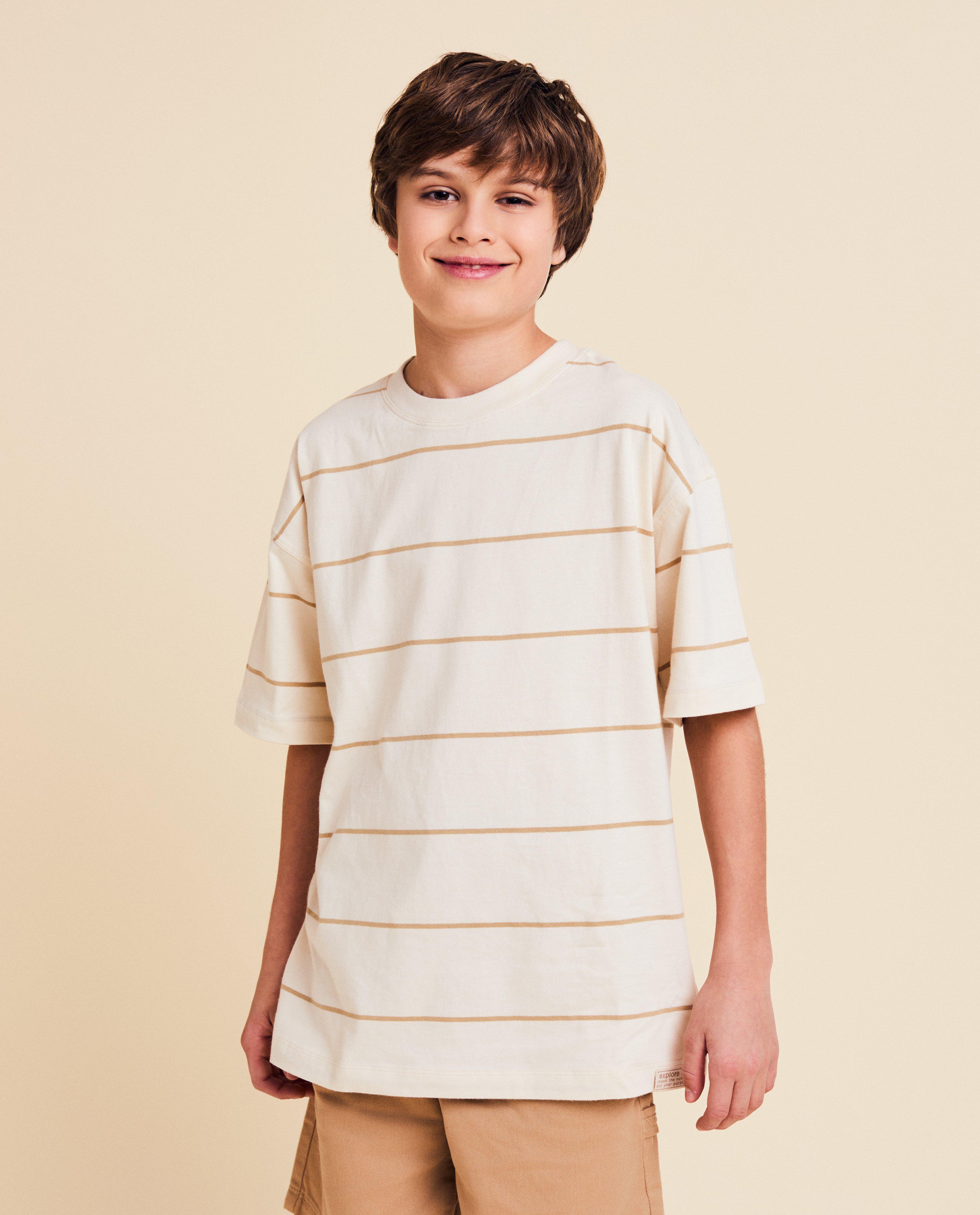 T-shirt met strepen, loose fit, Special occasions