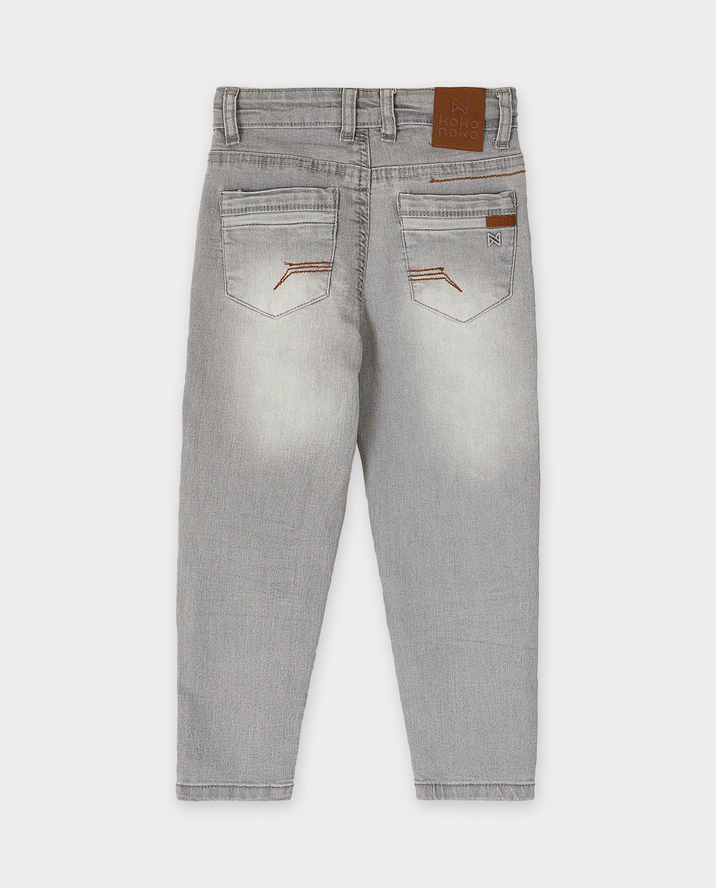 Jeans - Grijze jeans met verwassen look